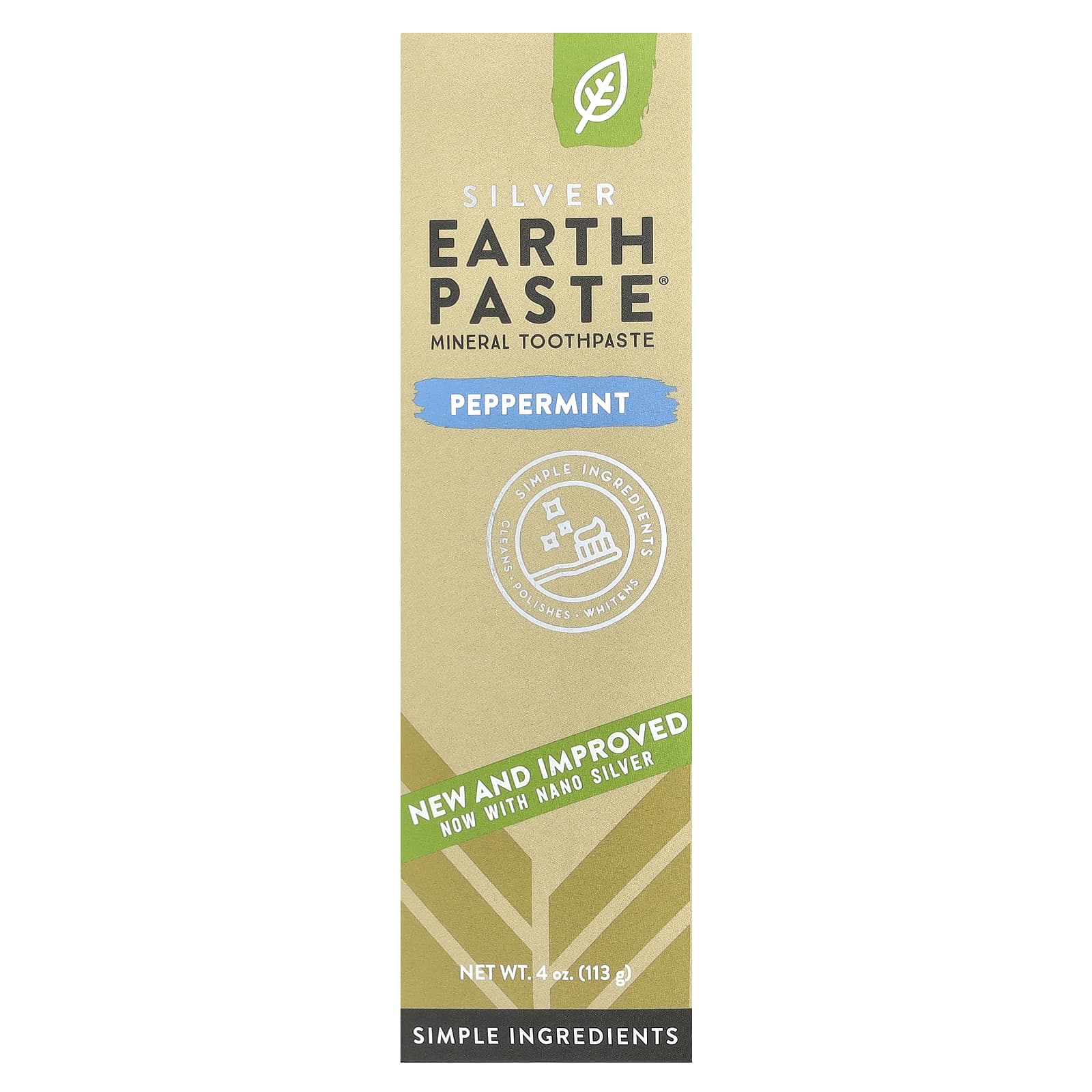 Redmond Trading Company, Silver Earthpaste, минеральная зубная паста, перечная мята, 113 г (4 унции)
