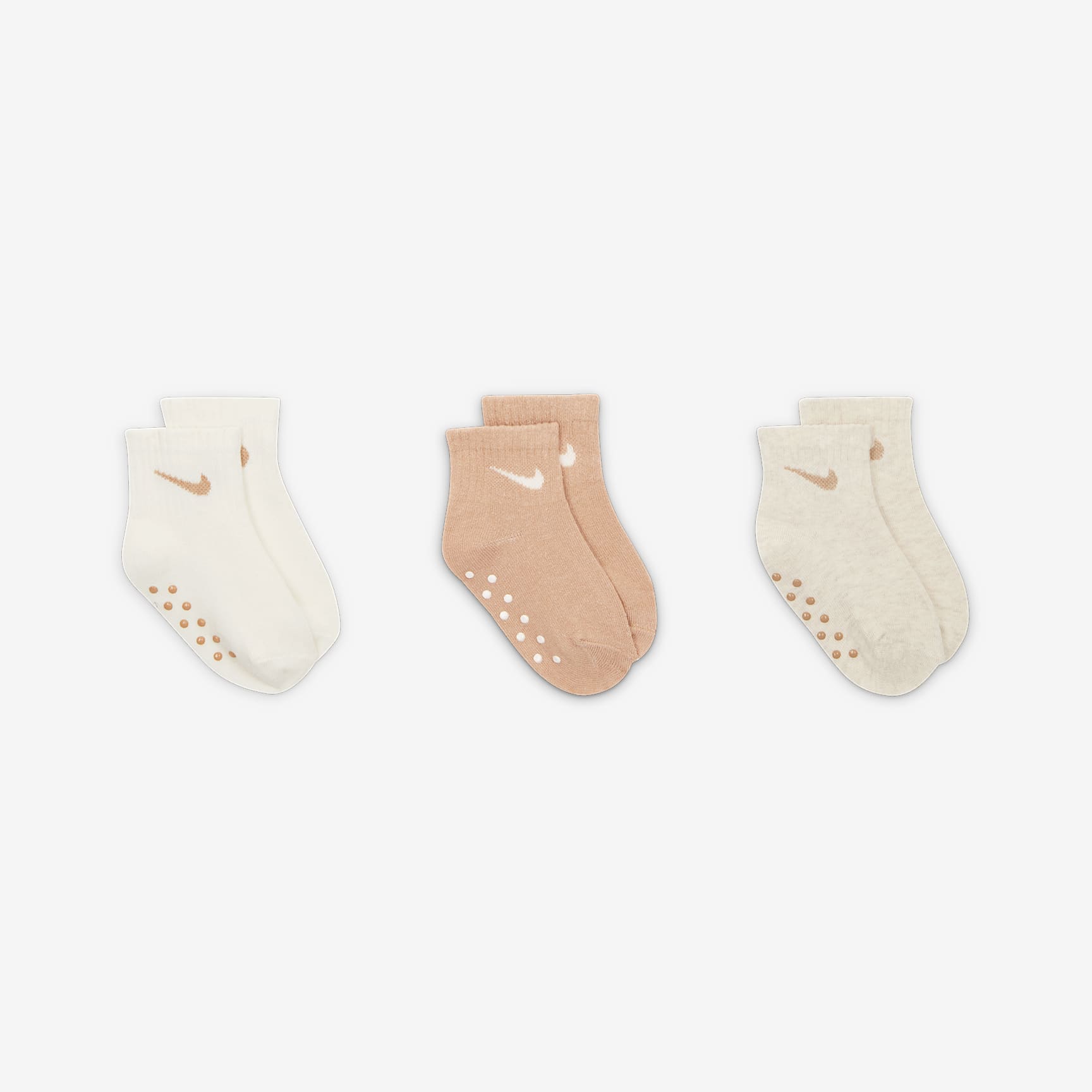 Nike Toddler Swoosh Ankle Gripper Socks (3-Pairs)