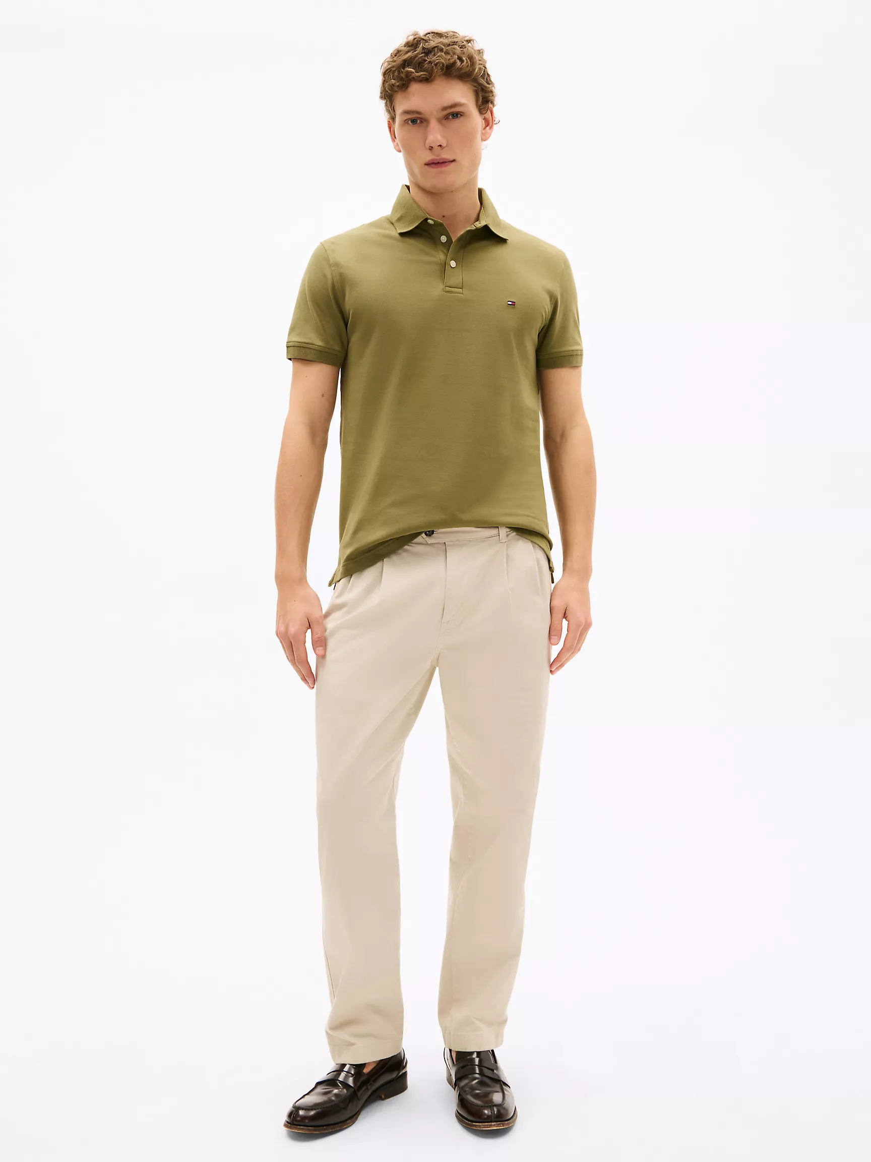 Мужское поло Tommy Hilfiger, Приталенное эластичное поло из пике