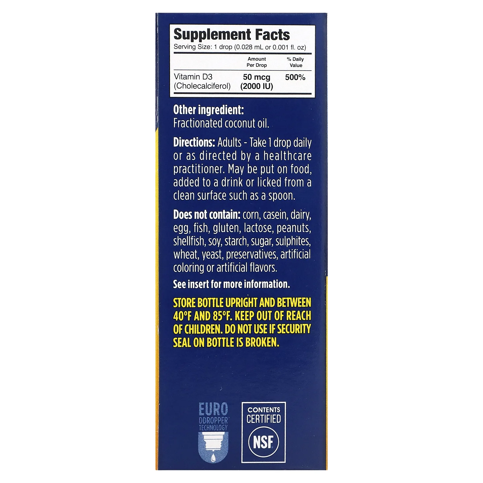 Ddrops, Жидкий витамин D3, 2000 МЕ, 5 мл (0,17 жидкой унции)