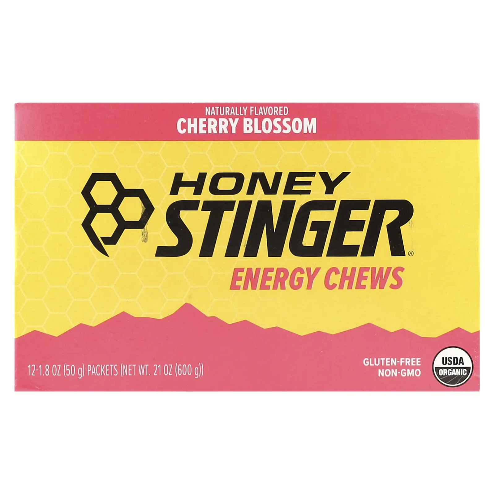 Honey Stinger, Energy Chews, вишневый цвет, 12 пакетиков по 50 г (1,8 унции)
