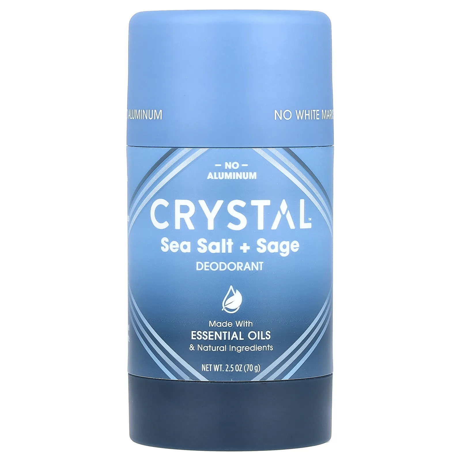 CRYSTAL, Обогащенный магнием дезодорант, морская соль + шалфей, 70 г (2,5 унции)