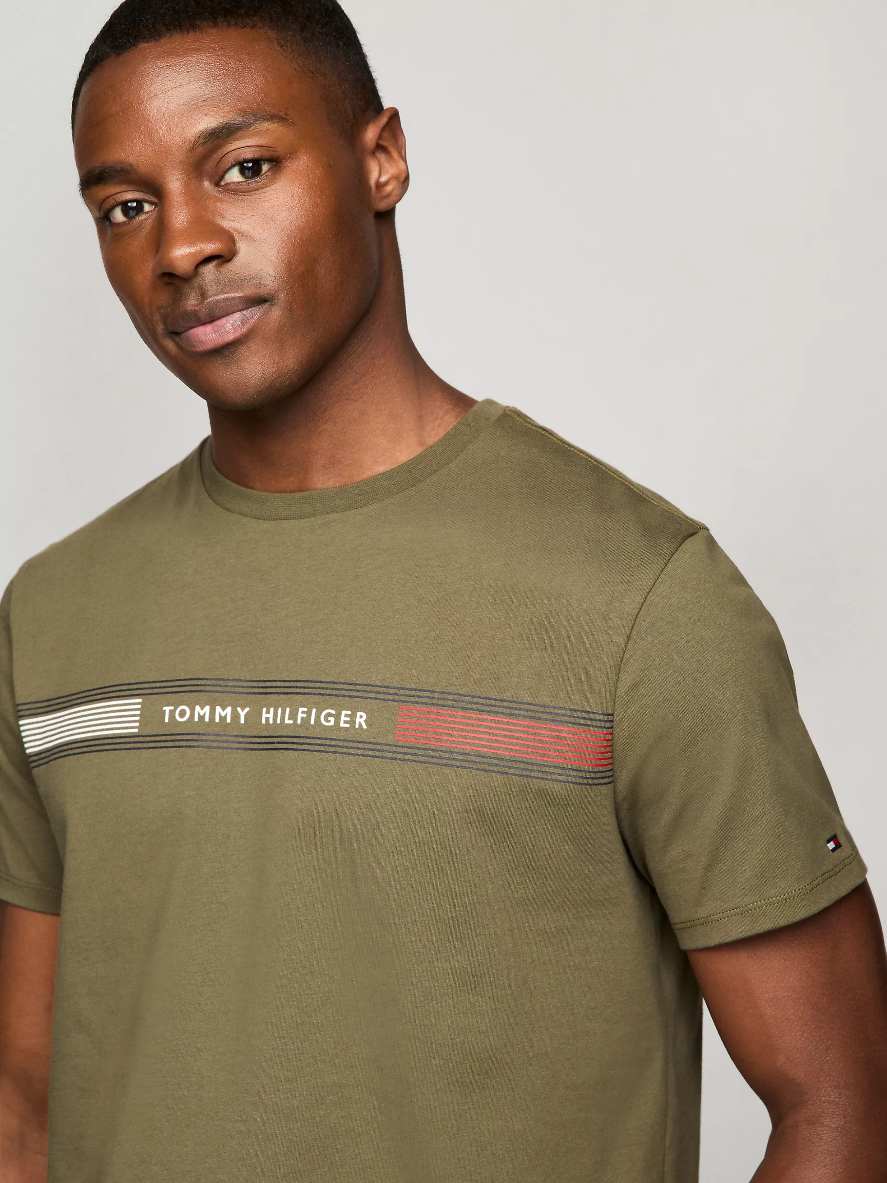 Мужская футболка Tommy Hilfiger, Футболка с графическим принтом полос Tommy