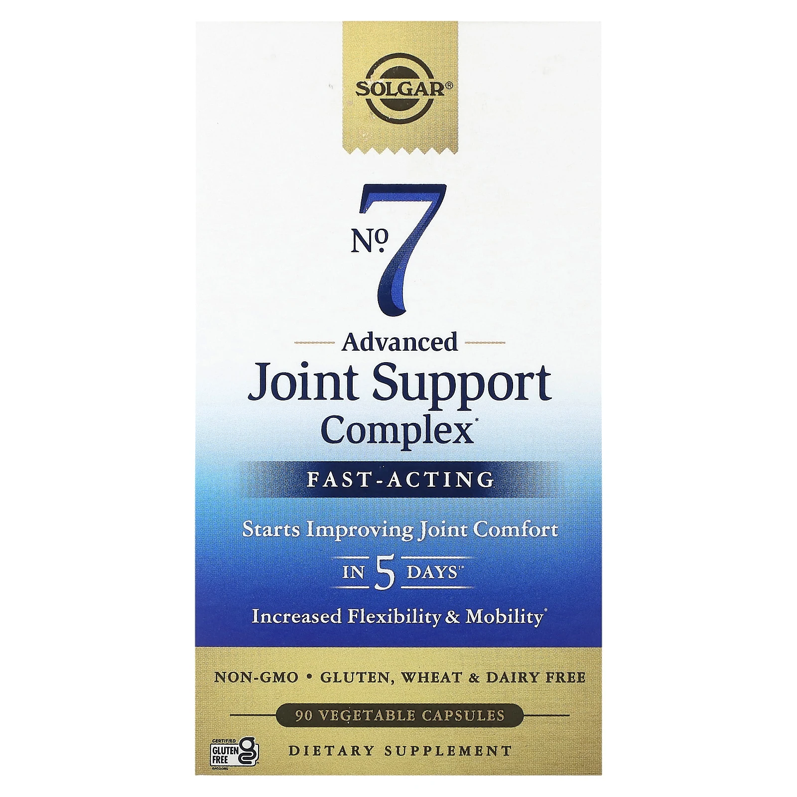 Solgar, No. 7, улучшенный комплекс для поддержки суставов, 90 растительных капсул