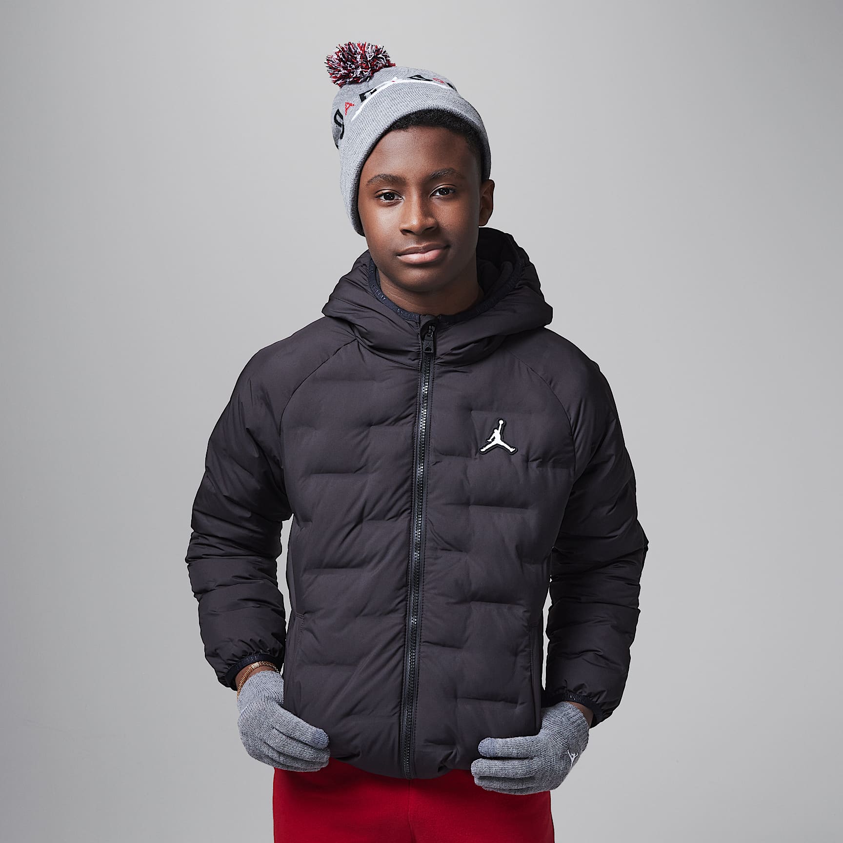 Jordan Pom Beanie Set Big Kids 2-Piece Set