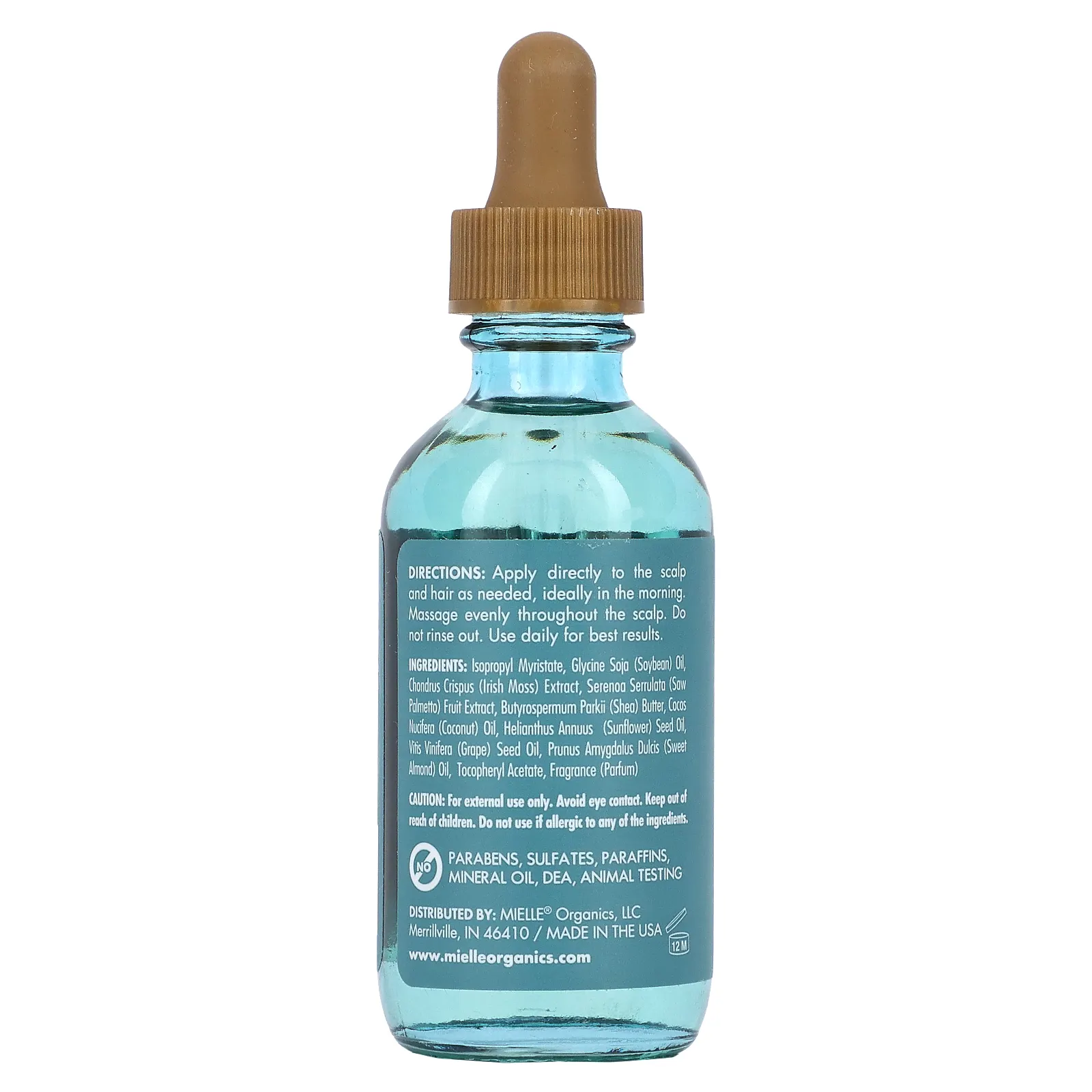 Mielle, масло для кожи головы и волос, от выпадения волос, с морским мхом, 59 мл (2 жидк. унции)