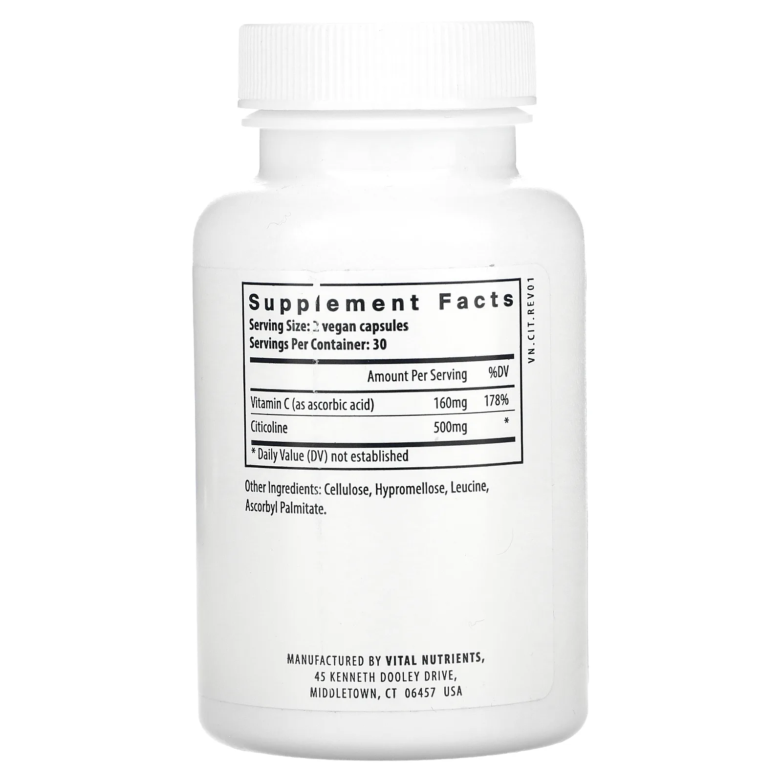 Vital Nutrients, цитиколин, 60 веганских капсул