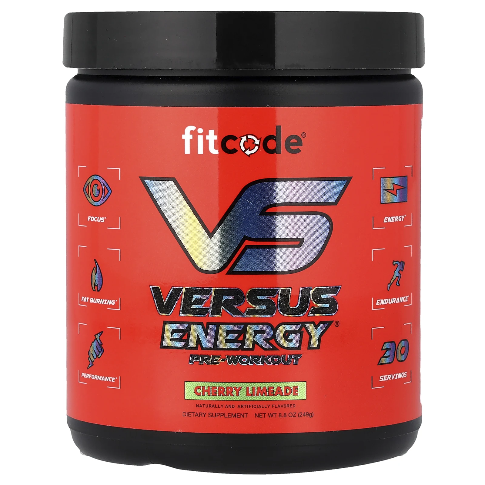 fitcode, Versus Energy®, предтренировочный комплекс, вишневый лаймад, 249 г (8,8 унции)