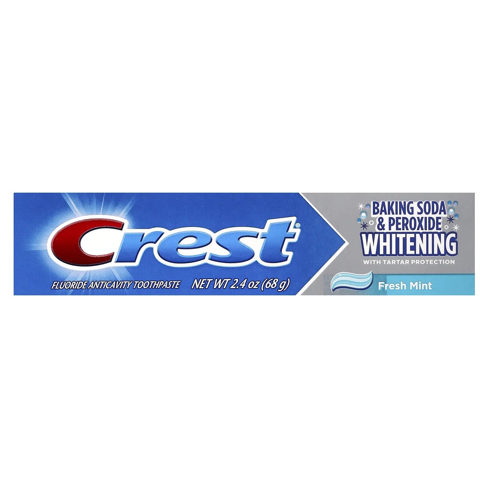 Crest, отбеливающая зубная паста с фторидом, с пищевой содой и перекисью, свежая мята, 68 г (2,4 унции)