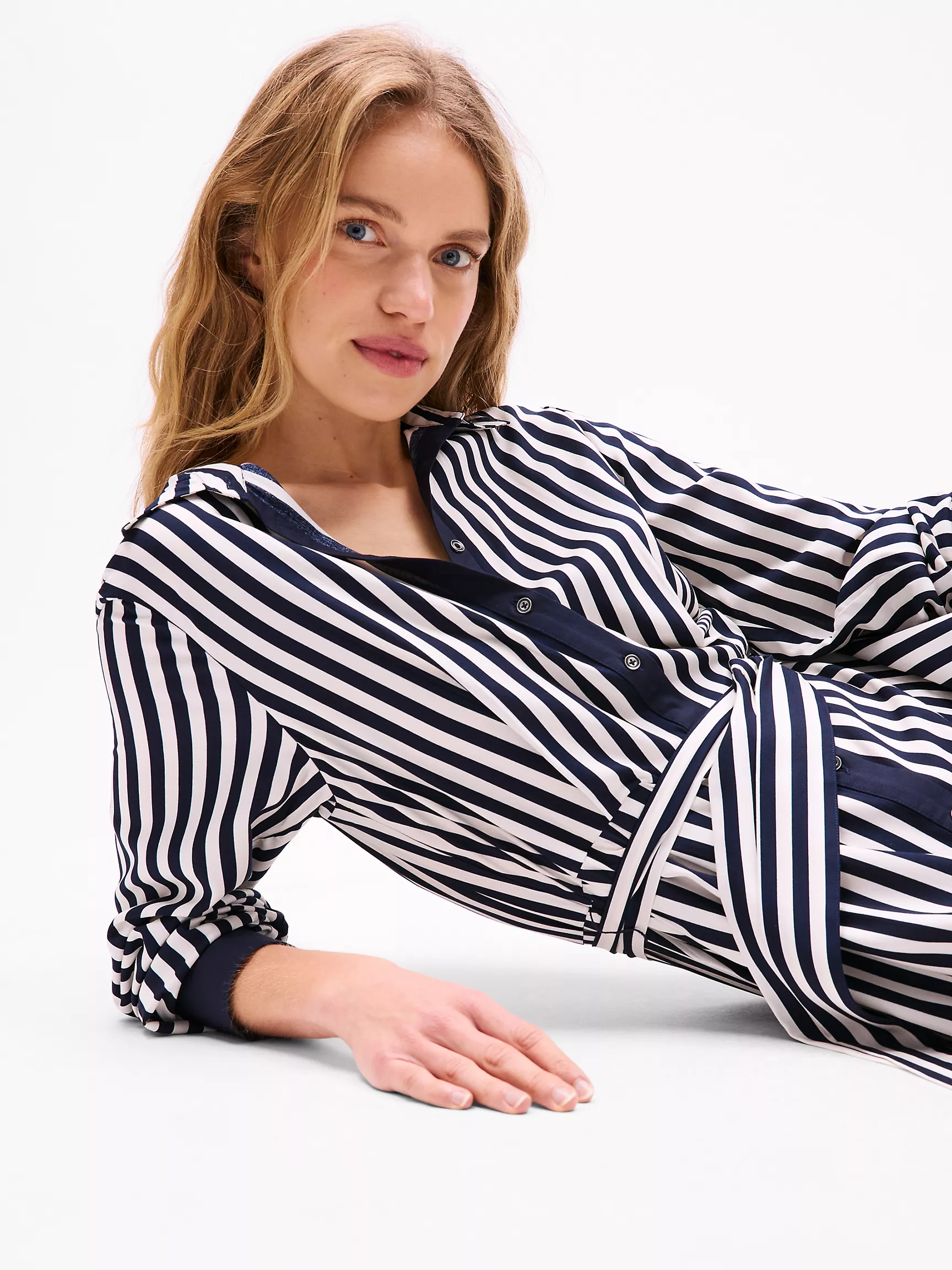 Женское платье Tommy Hilfiger, Полосатое миди-платье-рубашка