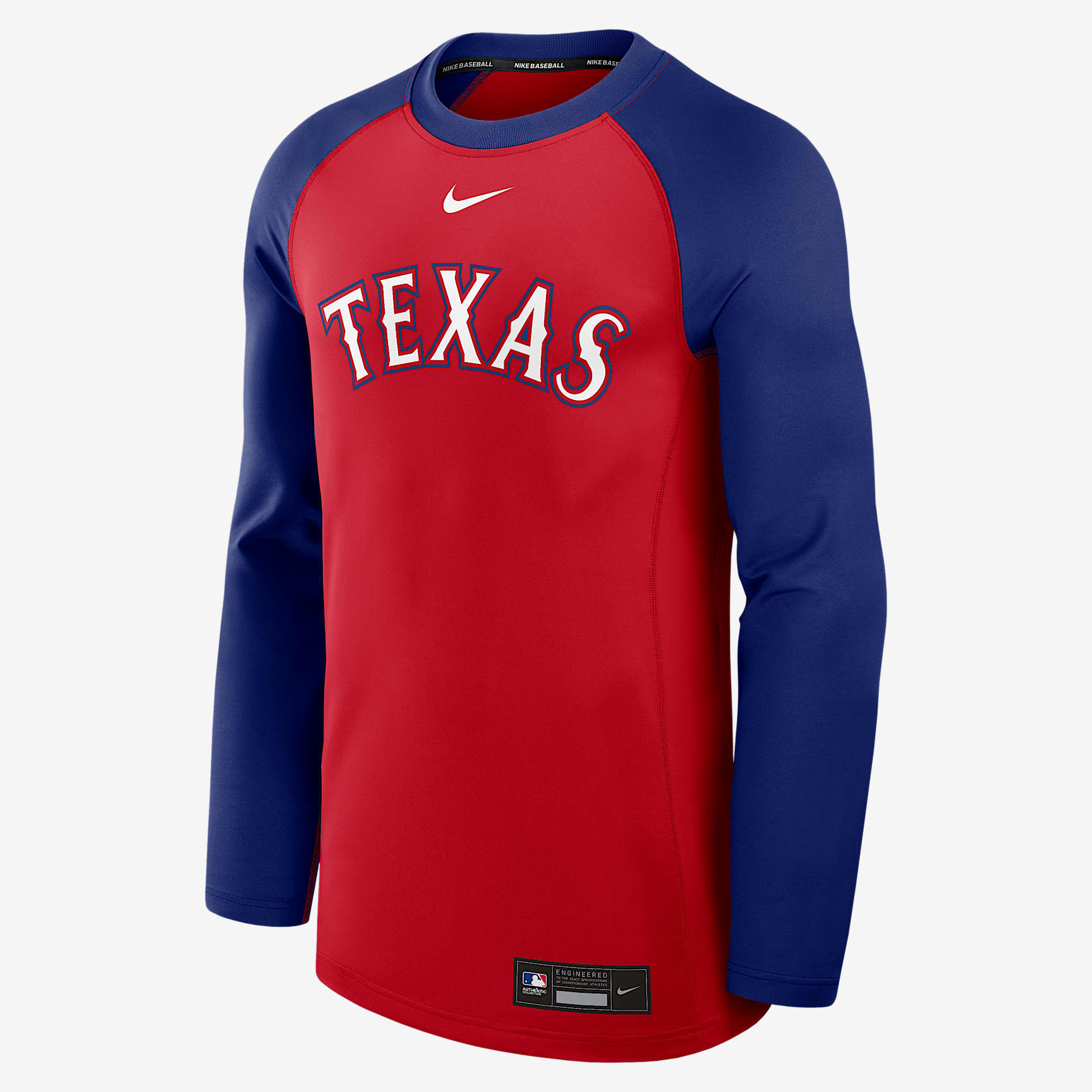 Texas Rangers Authentic Collection Game Time Men's Nike Dri-FIT MLB Pullover Crew