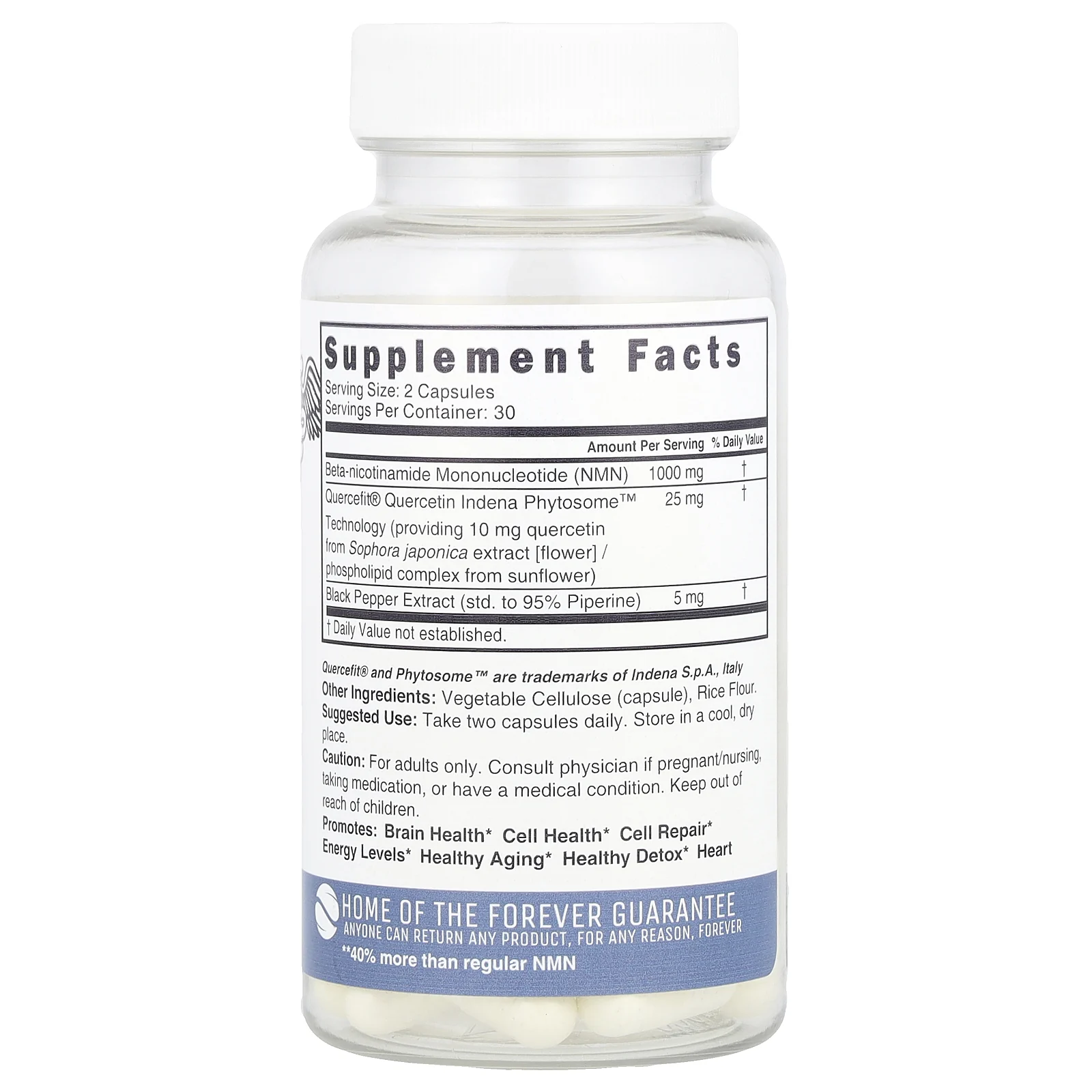 Nutri, NMN +, максимальная сила действия, 1000 мг, 60 веганских капсул (500 мг на капсулу)