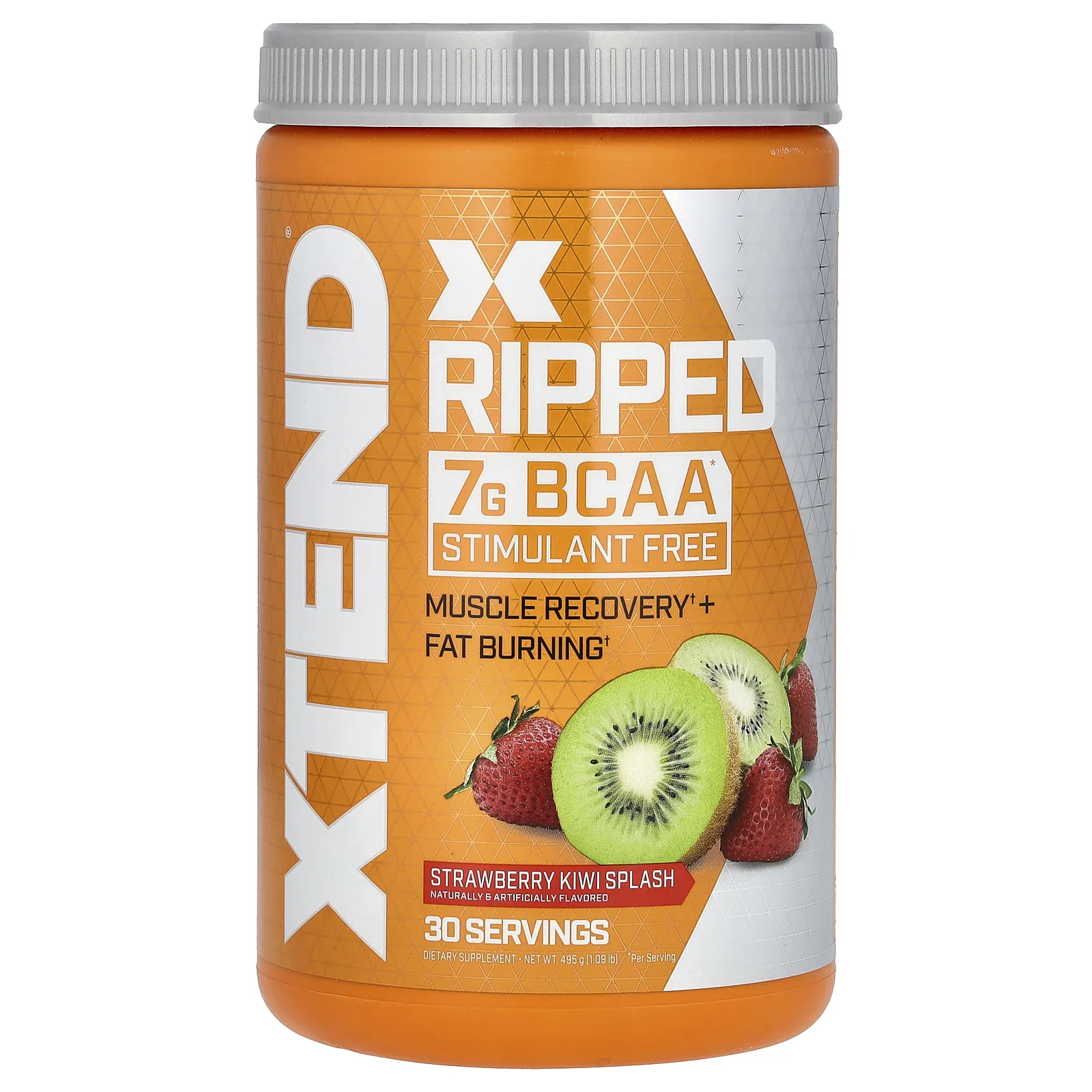 Xtend, Ripped, 7 г аминокислот с разветвленной цепью, со вкусом клубники и киви, 495 г (1,09 фунта)
