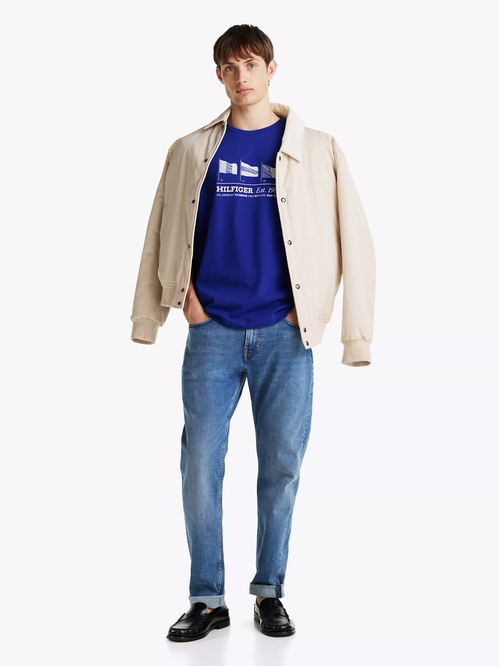 Мужская футболка Tommy Hilfiger, Футболка с вышитыми флагами Hilfiger