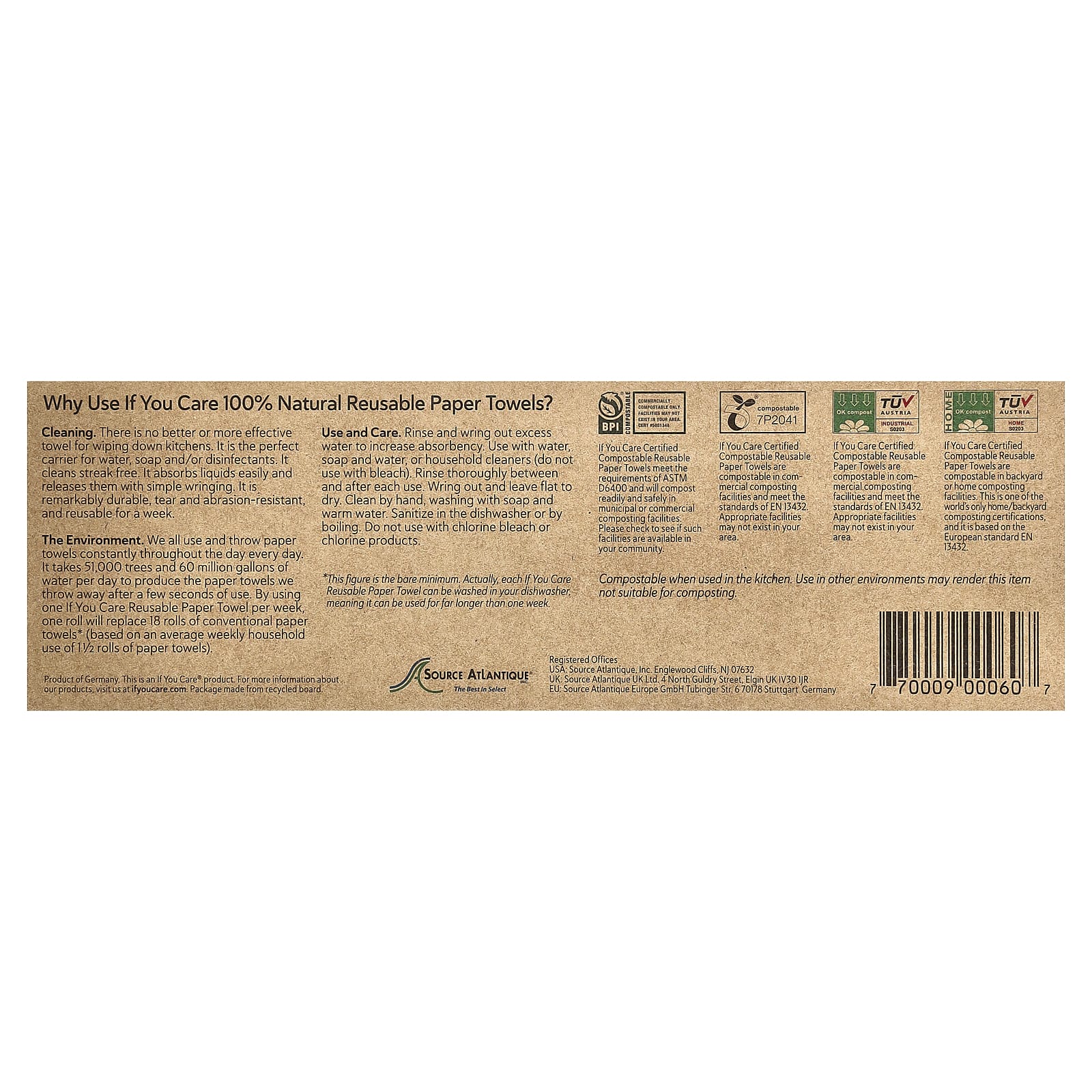 If You Care, многоразовые бумажные полотенца, 12 шт.