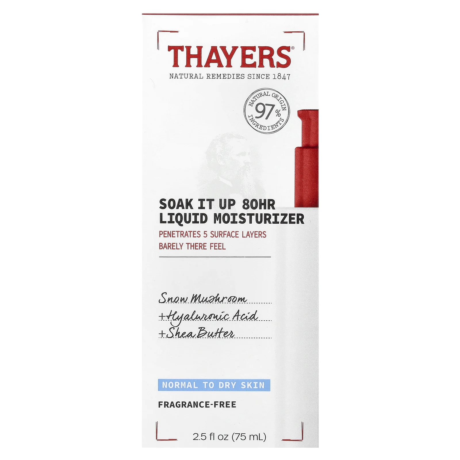 Thayers, Soak It Up 80HR, жидкое увлажняющее средство, без отдушек, 75 мл (2,5 жидк. Унции)