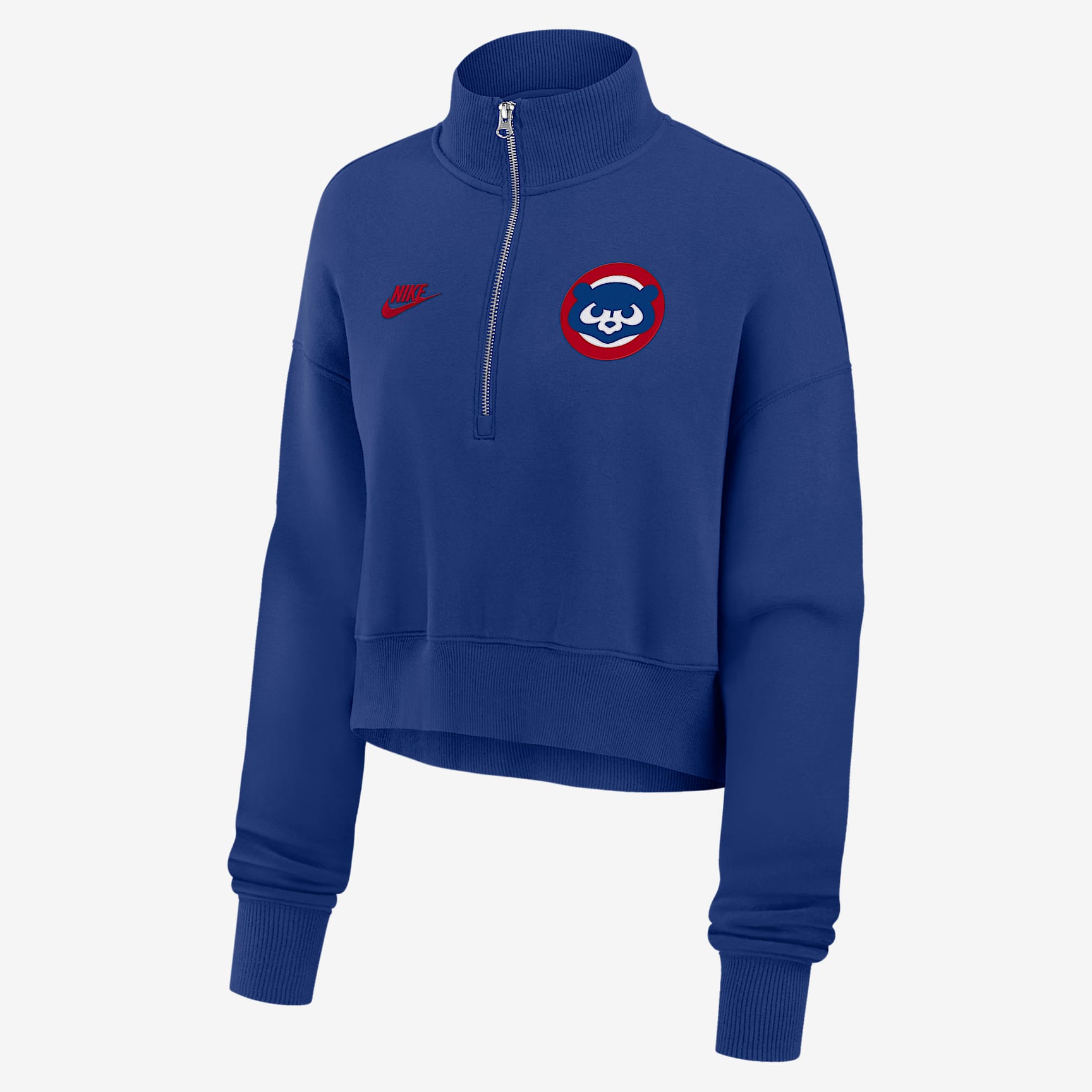 Chicago Cubs Cooperstown Phoenix Women's Nike MLB Cropped 1/2-Zip Crew