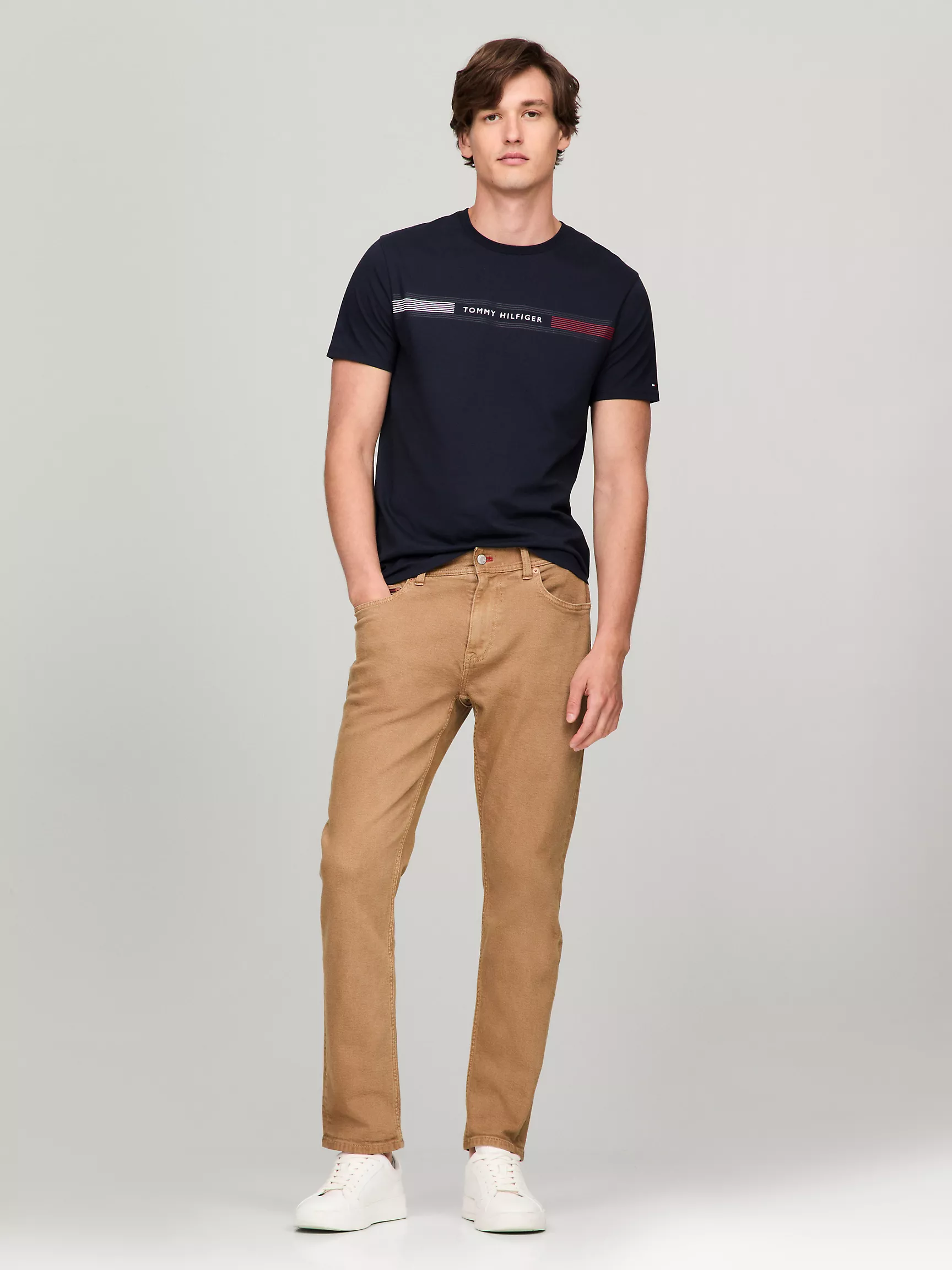 Мужская футболка Tommy Hilfiger, Футболка с графическим принтом полос Tommy