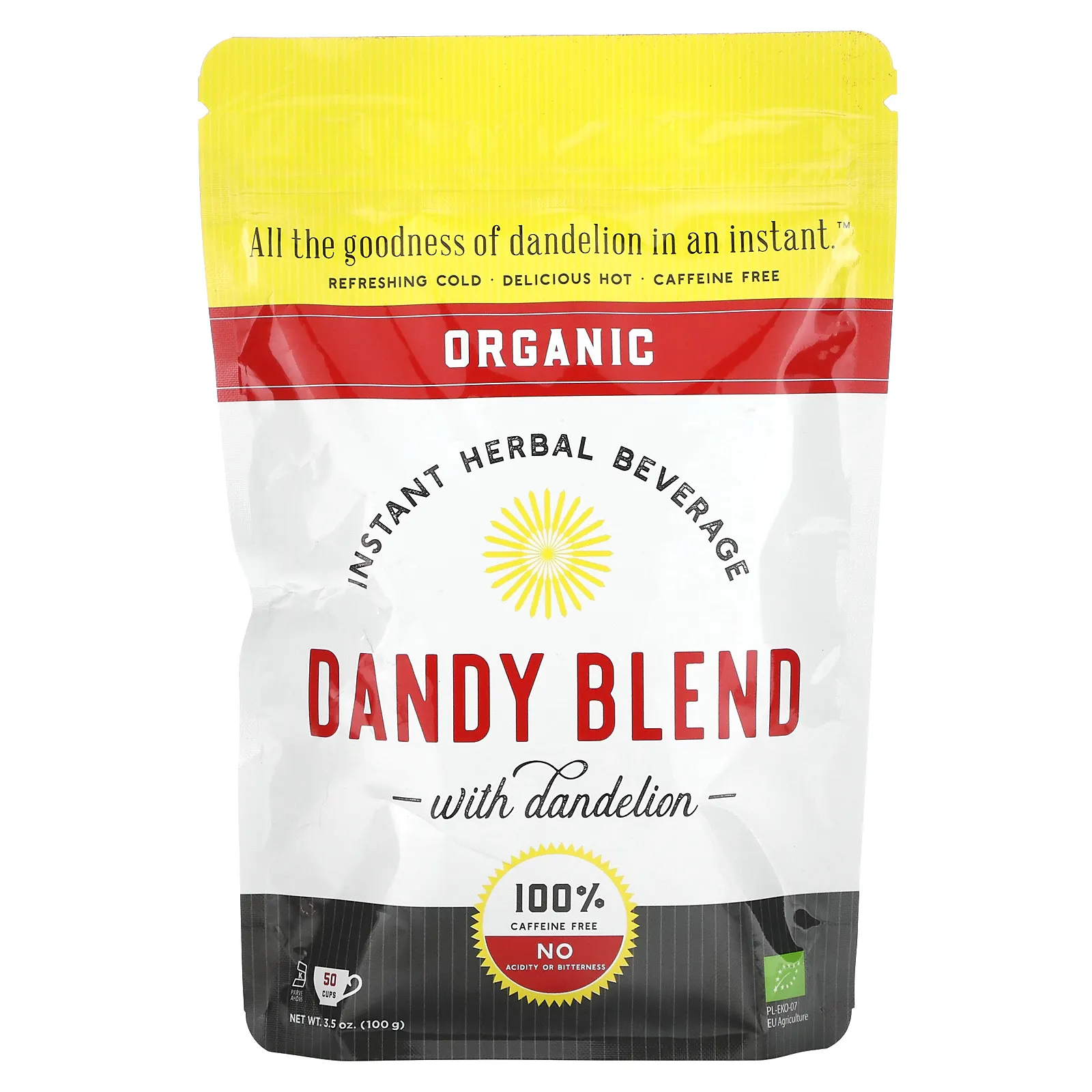 Dandy Blend, растворимый травяной напиток с органическим одуванчиком, без кофеина, 100 г (3,53 унции)
