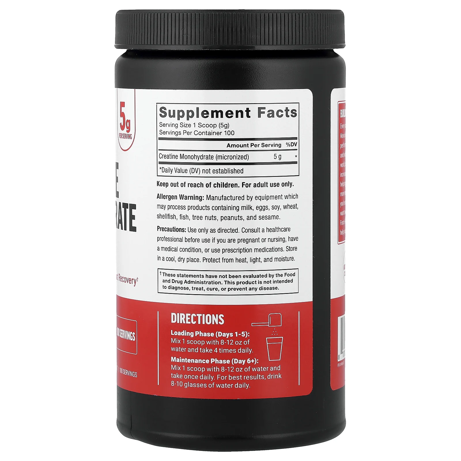 Force Factor, моногидрат креатина в порошке, без добавок, 500 г (17,6 унции)