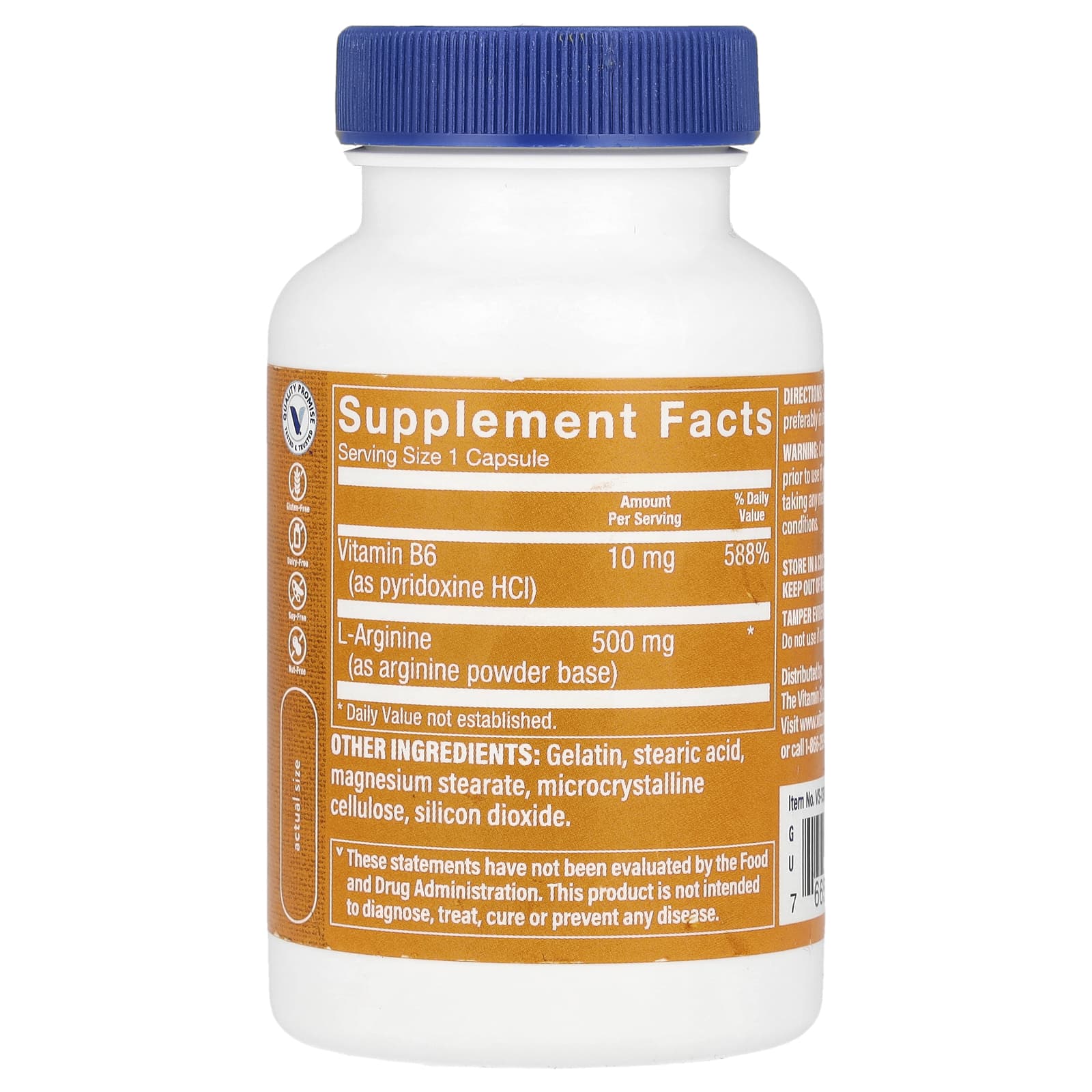 The Vitamin Shoppe, L-аргинин, 500 мг, 100 капсул