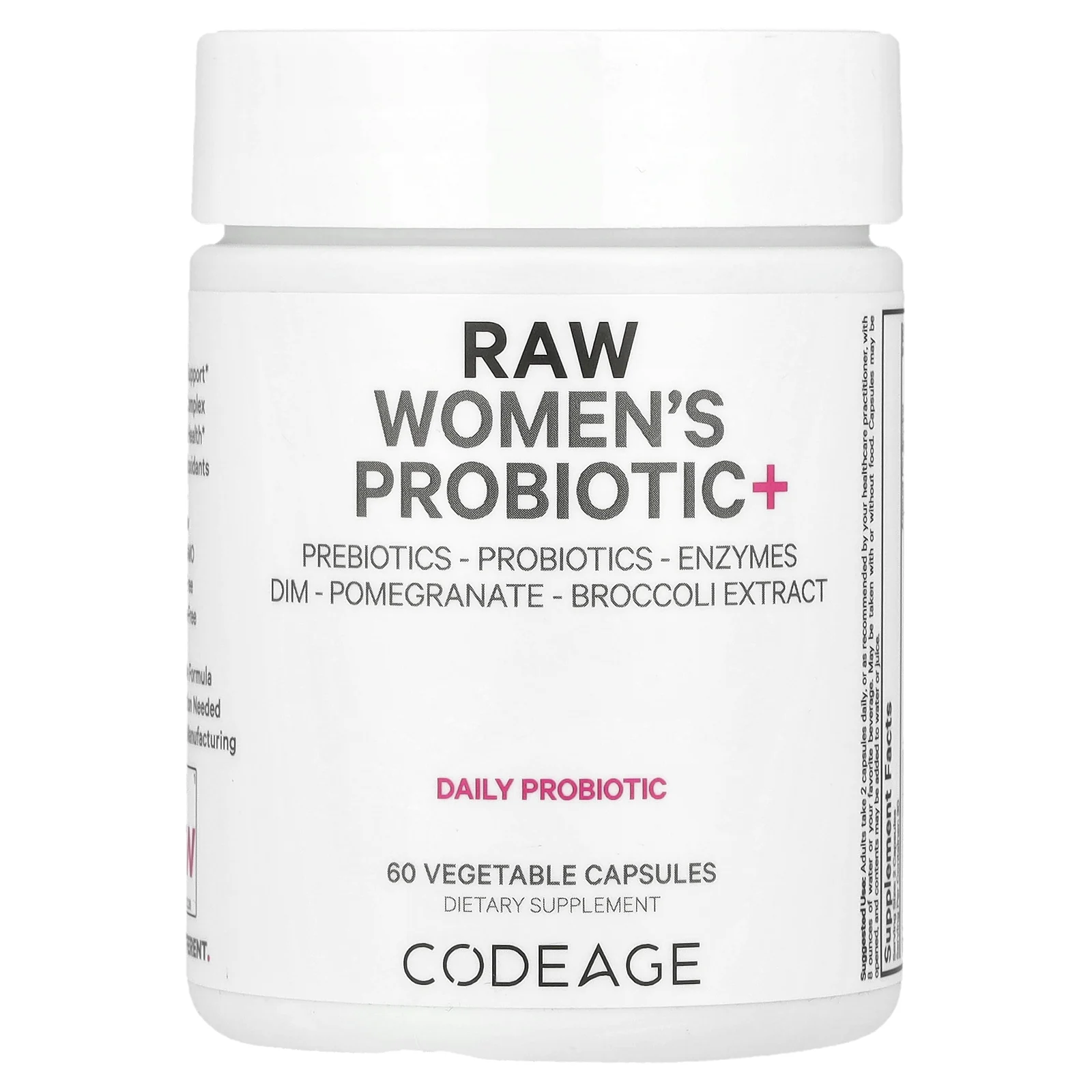 Codeage, RAW Women's Probiotic +, 60 растительных капсул