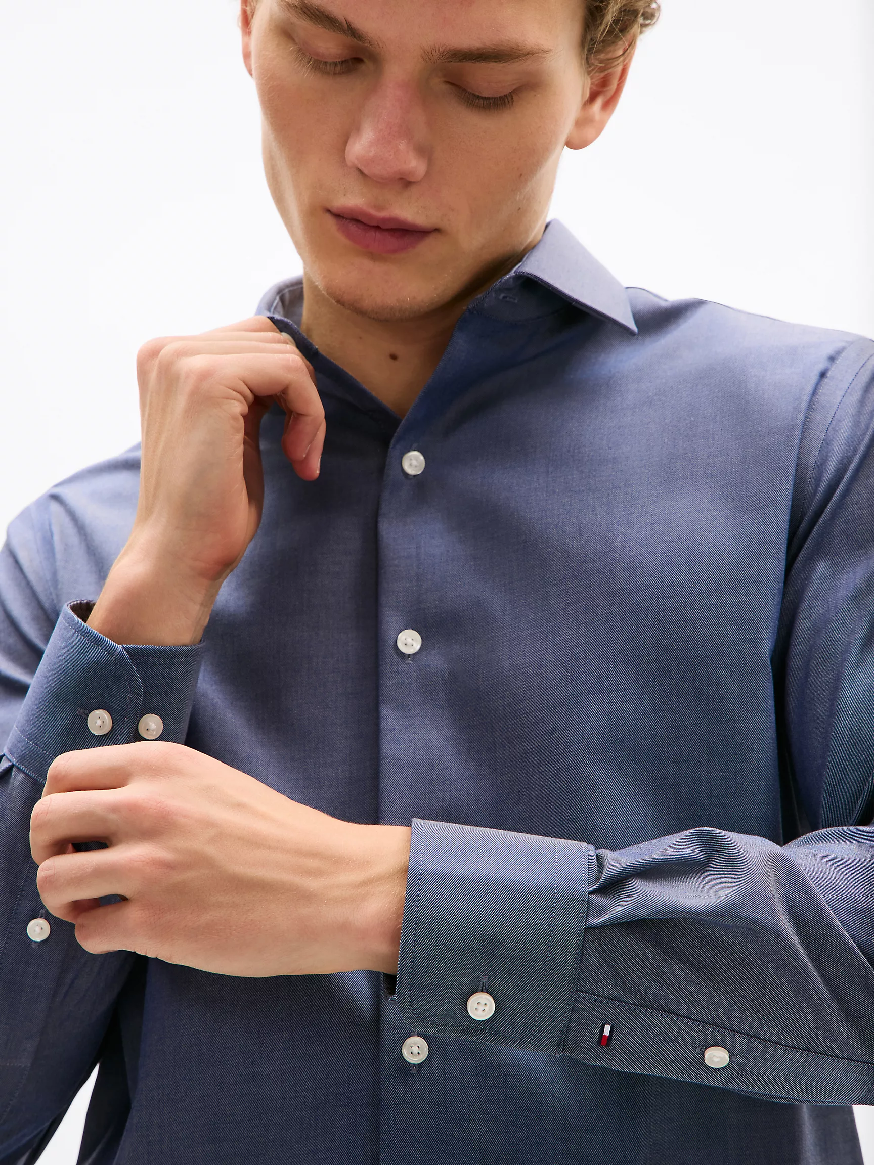 Мужская классическая рубашка Tommy Hilfiger, Приталенная рубашка THFlex