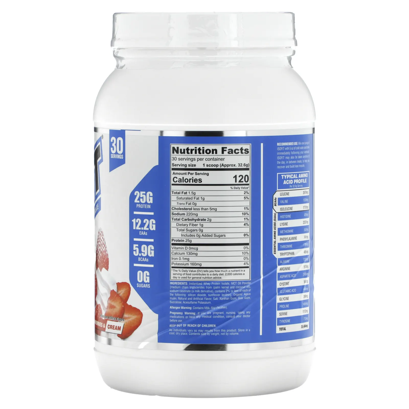 Nutrex Research, IsoFit, со вкусом клубники со сливками, 978 г (2,2 фунта)