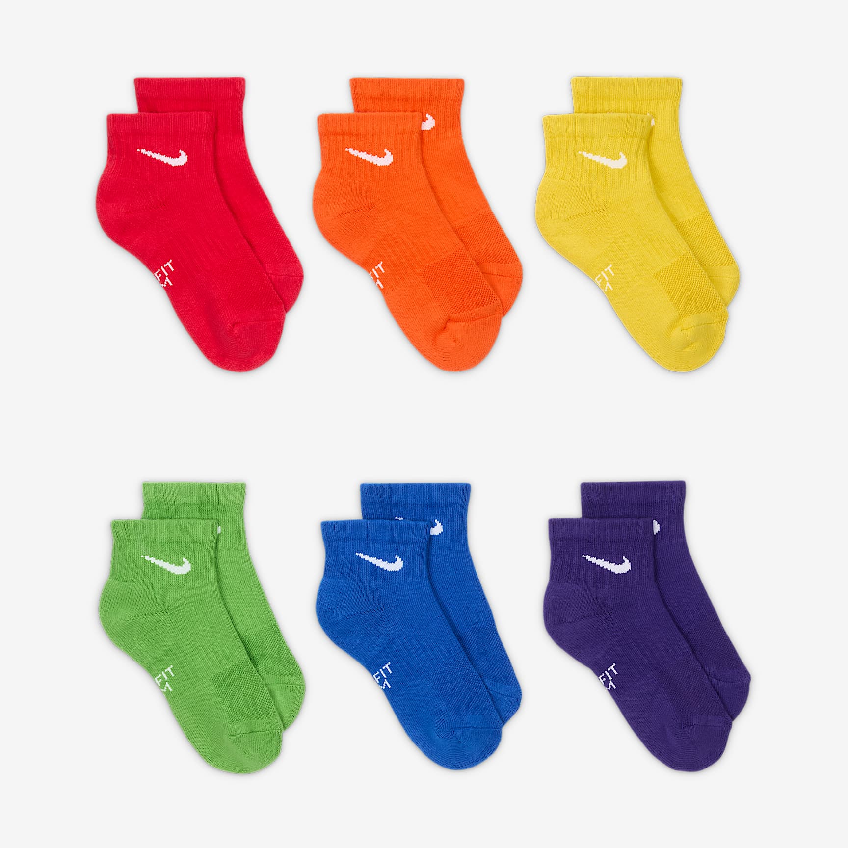 Nike Everyday Kids' Cushioned Ankle Socks (6 Pairs)