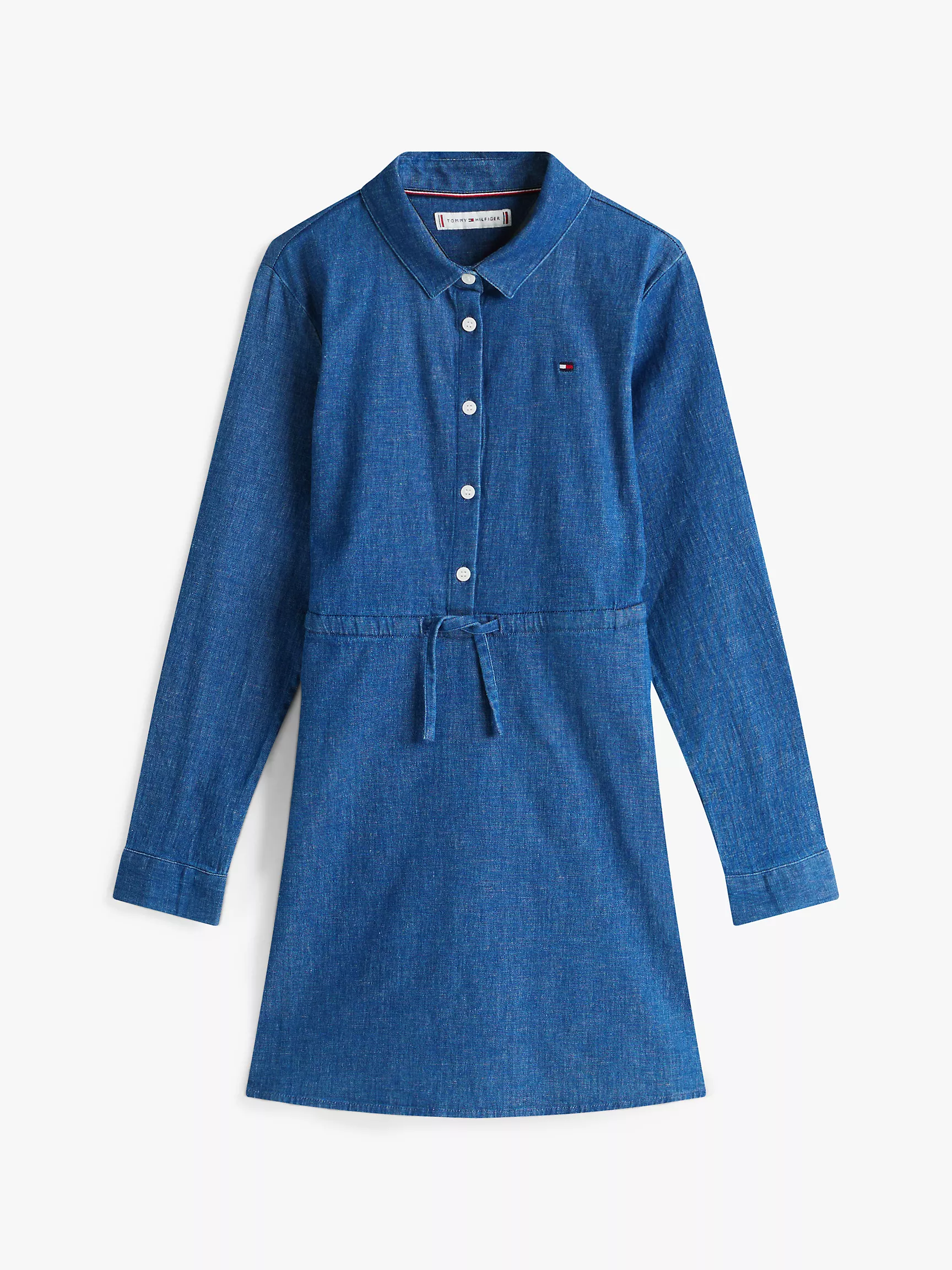 Платье для девочек Tommy Hilfiger, Детское платье-рубашка из эластичного денима