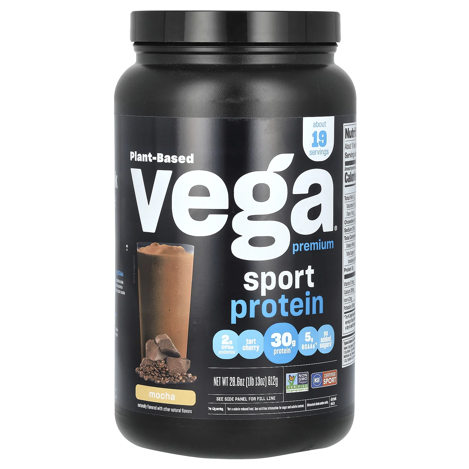 Vega, Sport Performance, протеиновый порошок, вкус мокко, 812 г (28,6 унции)