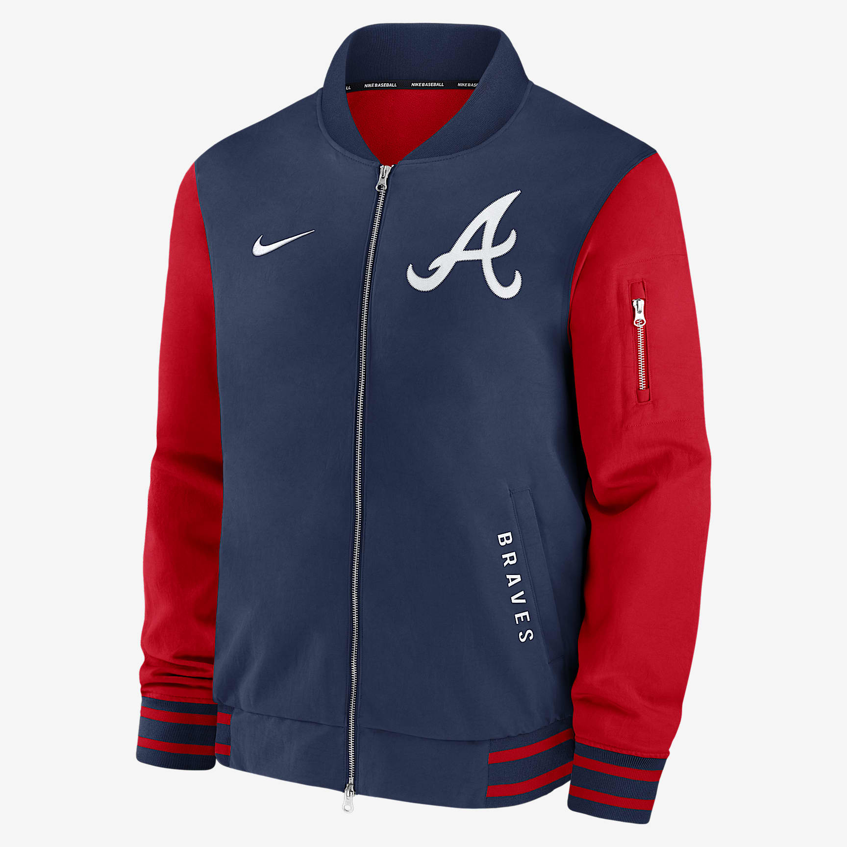 Atlanta Braves Authentic Collection Dugout Men's Nike MLB Full-Zip Bomber Jacket