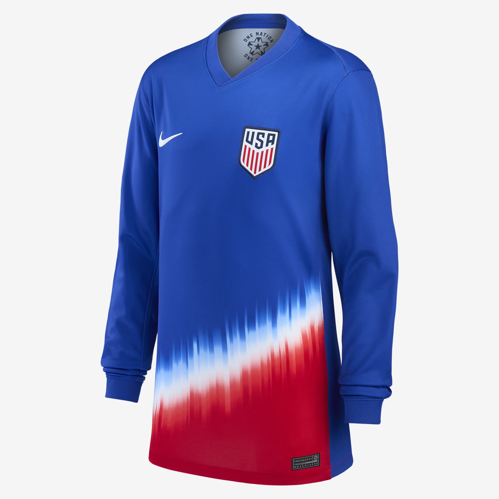 USMNT 2024 Stadium Away Big Kids' Nike Dri-FIT Soccer Long-Sleeve Replica Jersey