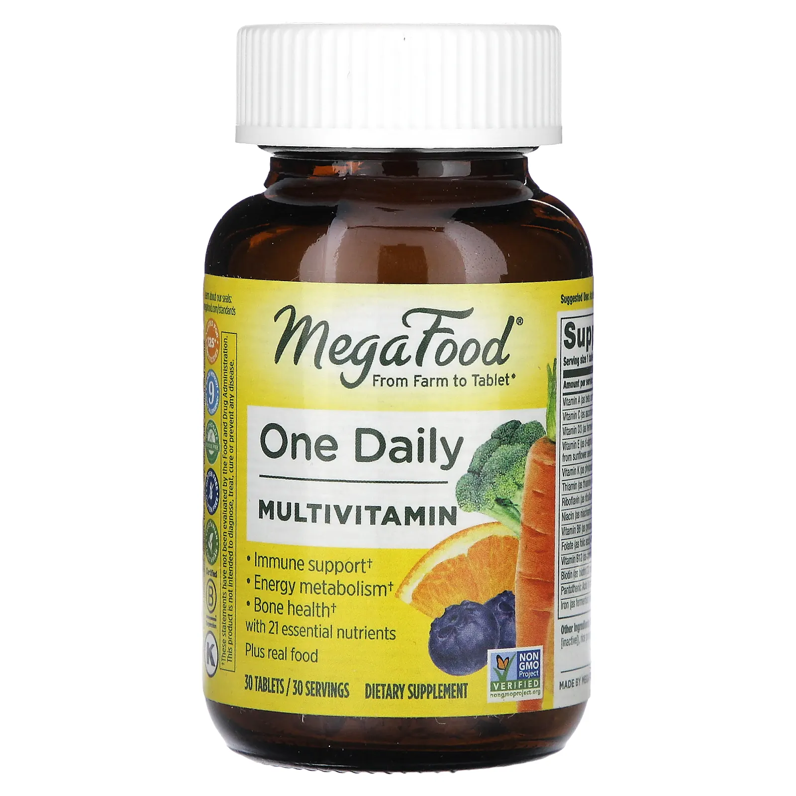 MegaFood, One Daily Multivitamin, мультивитаминная добавка, 30 таблеток