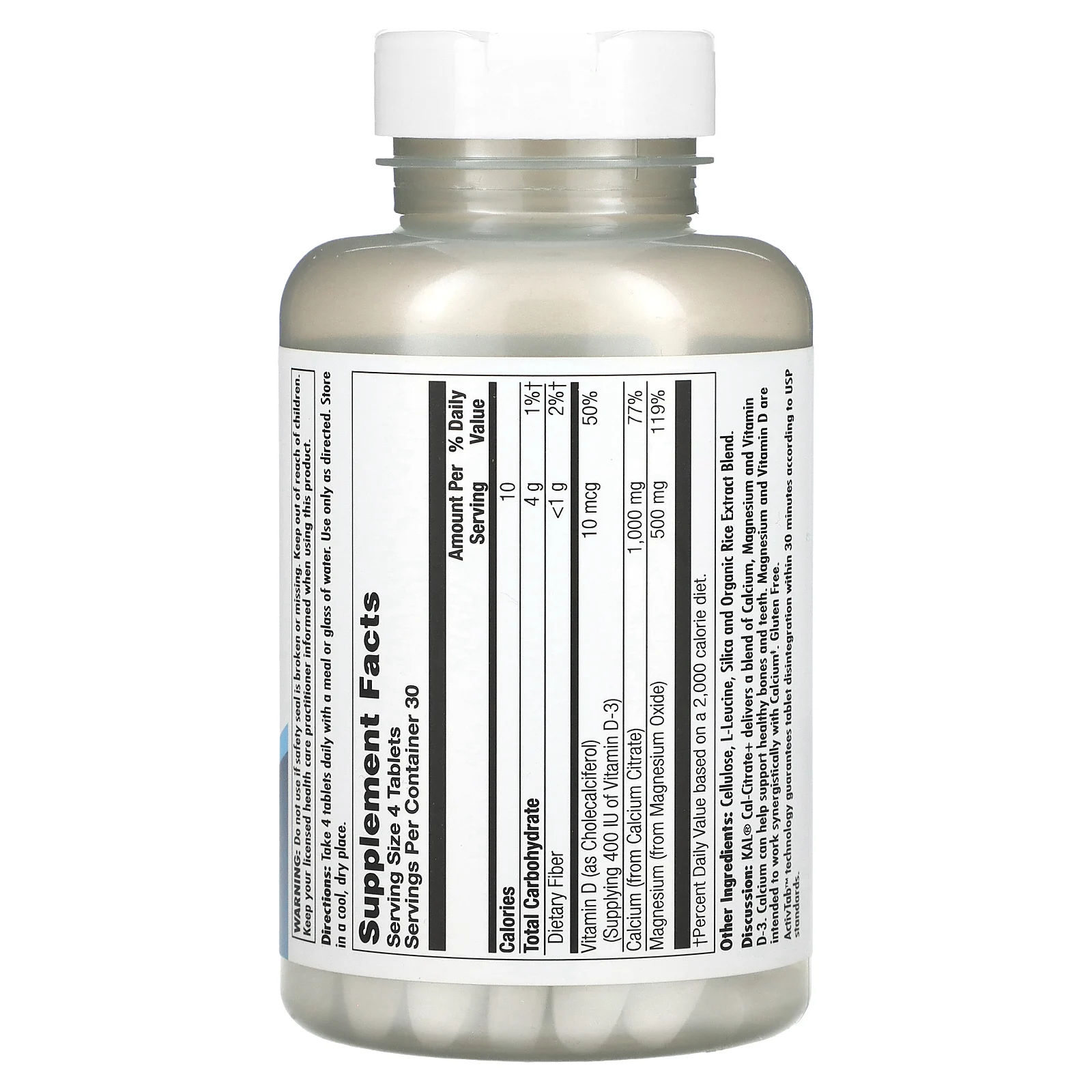 KAL, Cal-Citrate+, витамин D3 и магний, 120 таблеток