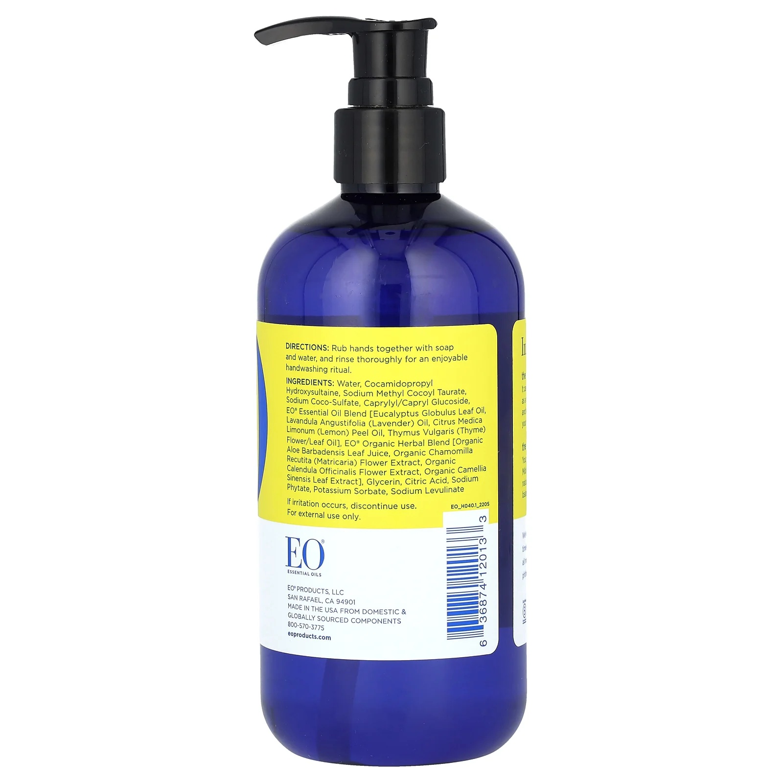 EO Products, Жидкое мыло для рук, лимон и эвкалипт, 12 жидких унций (360 мл)