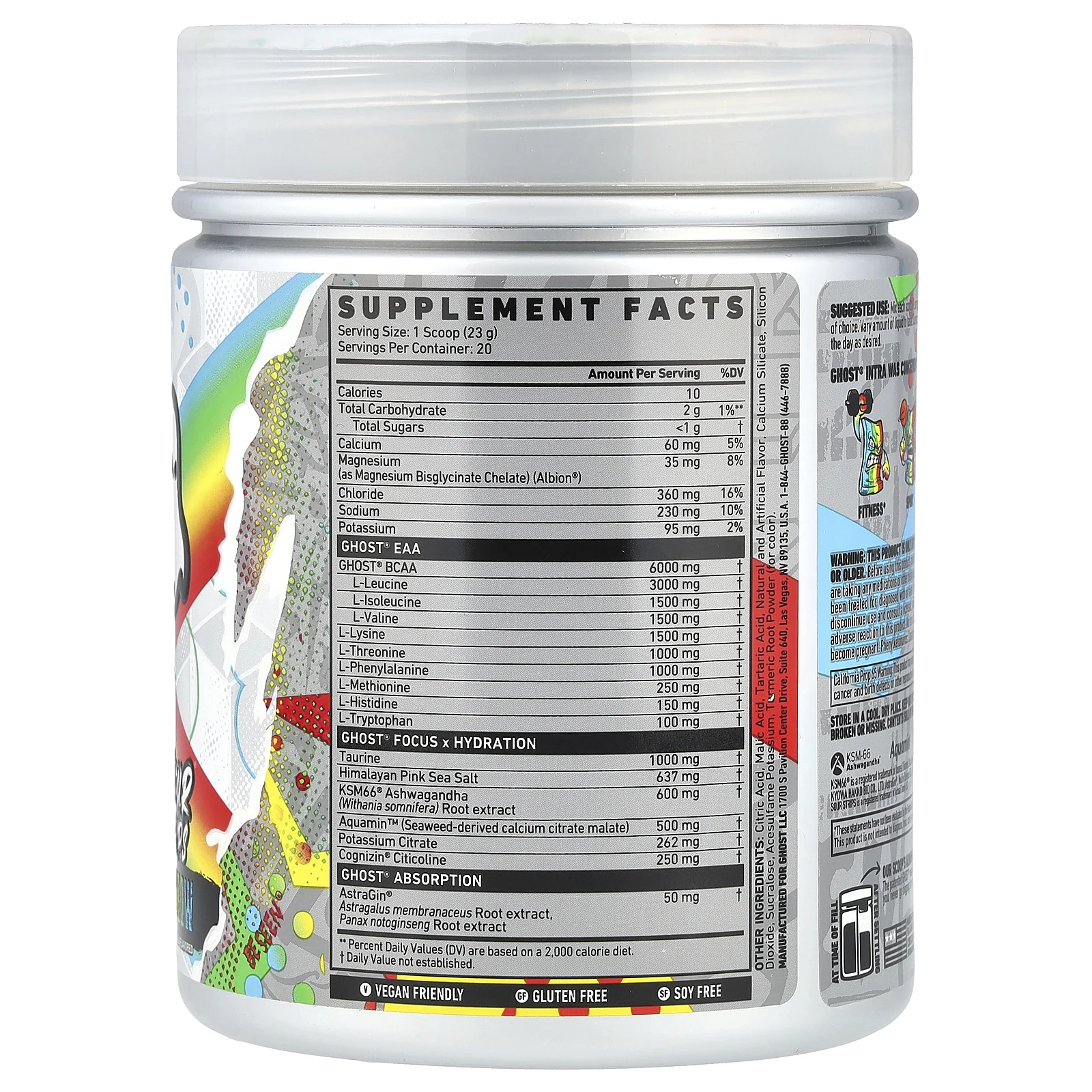 Ghost, Intra, кисло-радужные полоски, 460 г (16,2 унции)