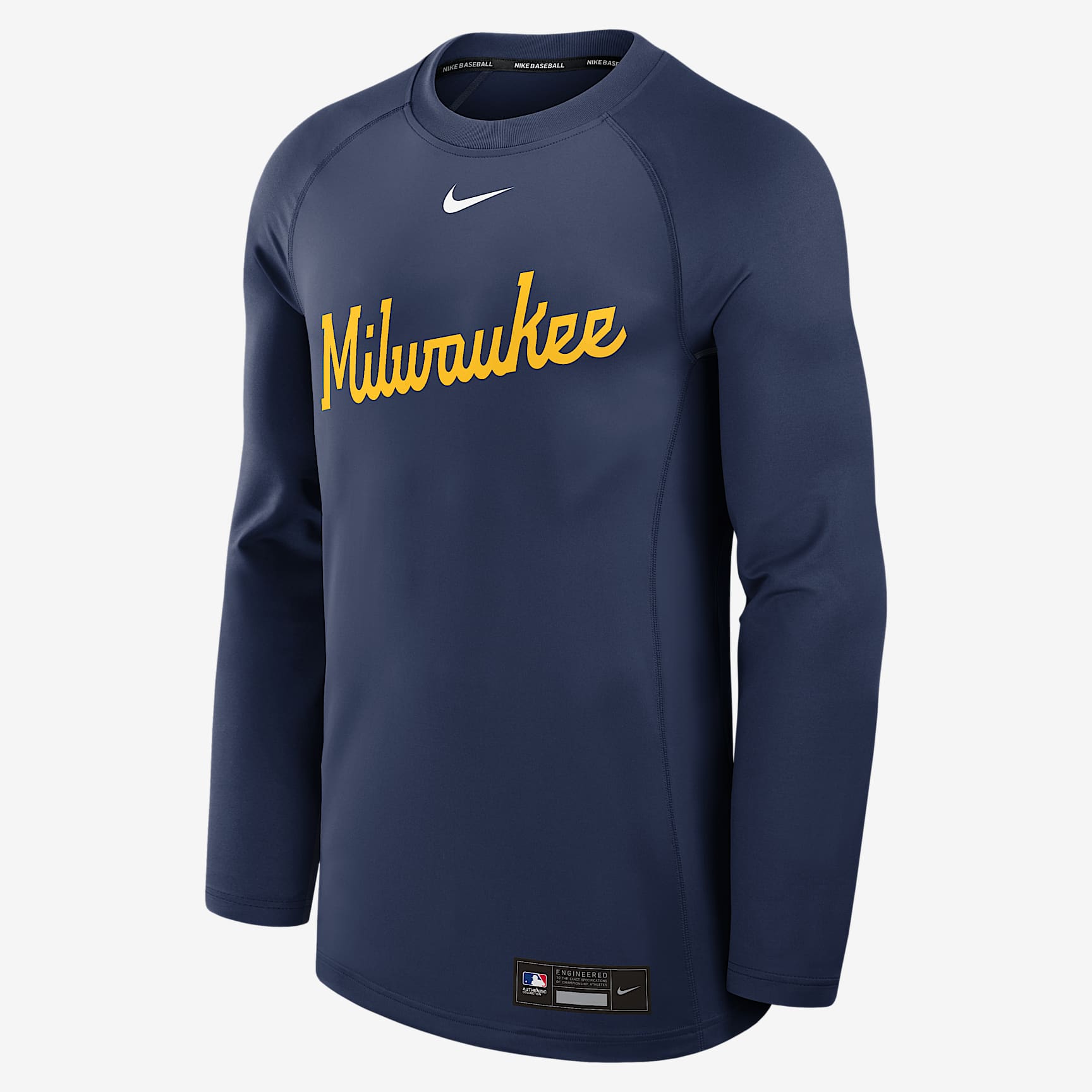 Milwaukee Brewers Authentic Collection Game Time Men's Nike Dri-FIT MLB Pullover Crew