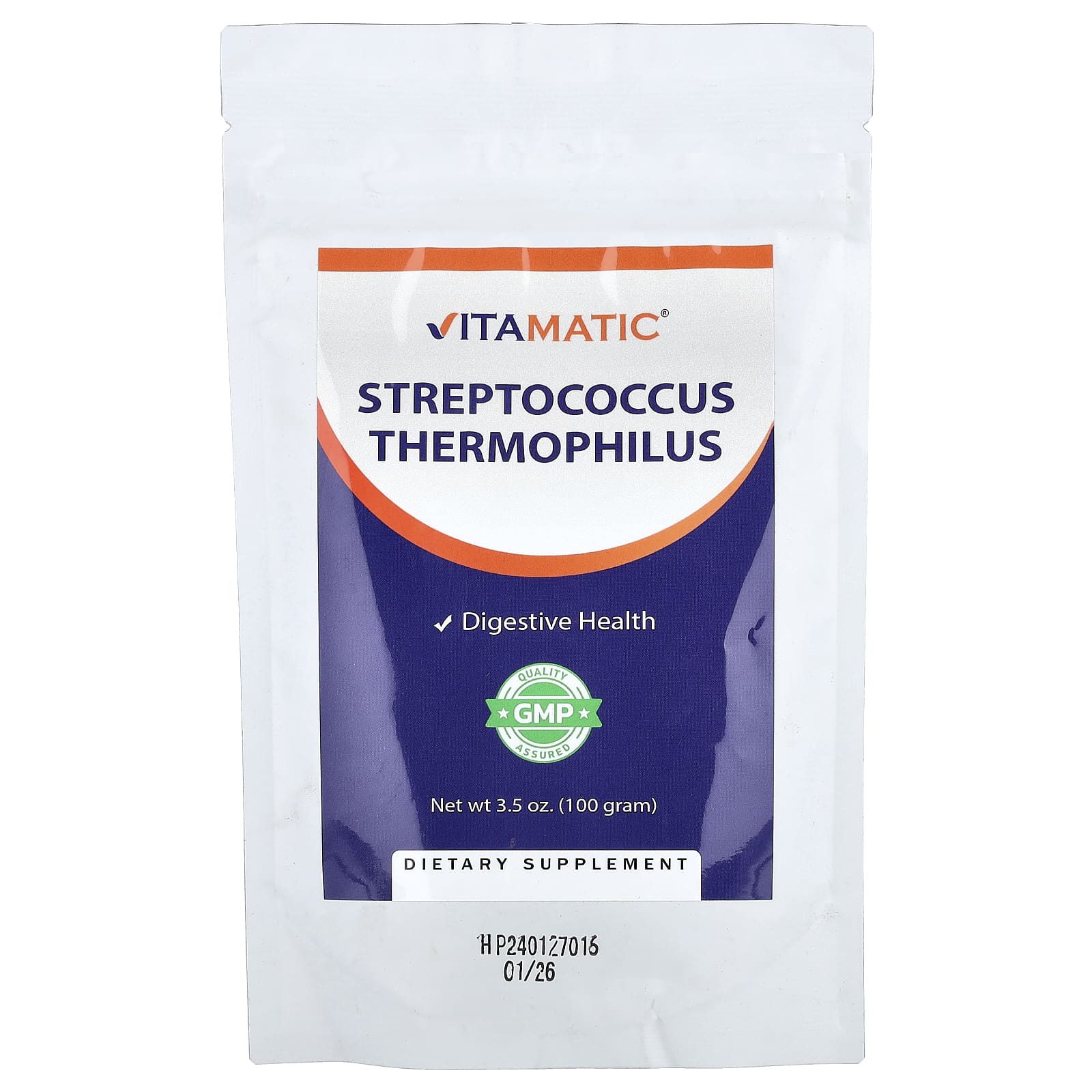 Vitamatic, термофильный стрептококк (Streptococcus thermophilus), 100 г (3,5 унции)