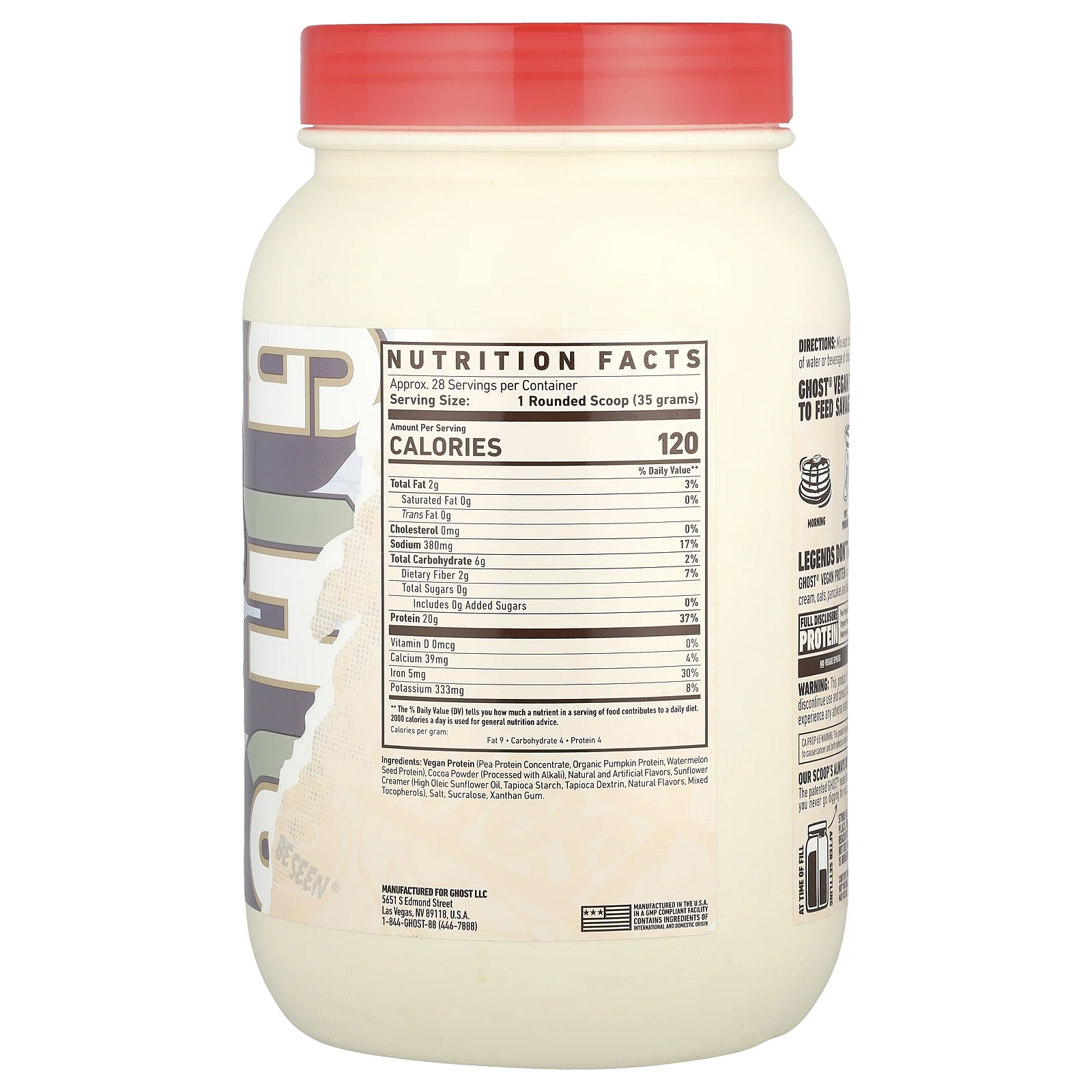 Ghost, Vegan Protein, Chocolate Cereal Milk®, 980 г (2,2 фунта)