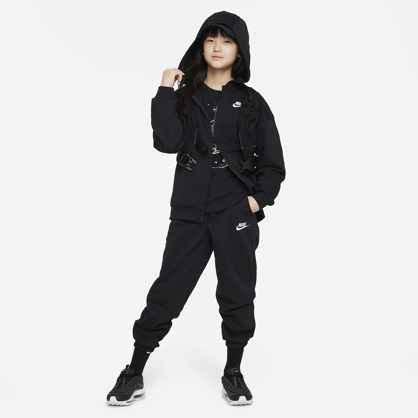 Nike Sportswear Club Fleece Big Kids' Oversized Full-Zip Hoodie