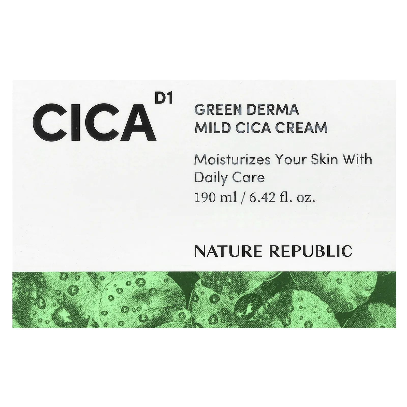 Nature Republic, CICA D1, Green Derma, мягкий крем CICA, 190 мл (6,42 жидк. унции)