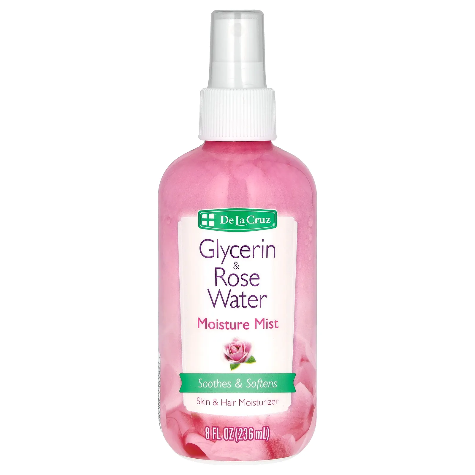De La Cruz, увлажняющий спрей, глицерин и розовая вода, 236 мл (8 жидк. унций)