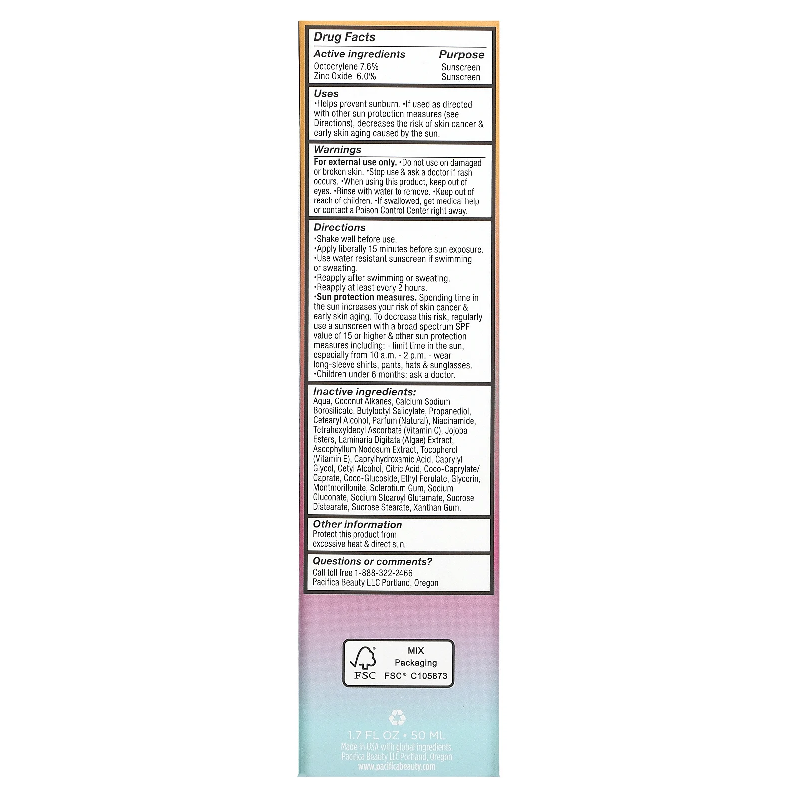 Pacifica, Mattify & Protect, ежедневный прайм-лосьон, SPF 35, 50 мл (1,7 жидк. Унции)