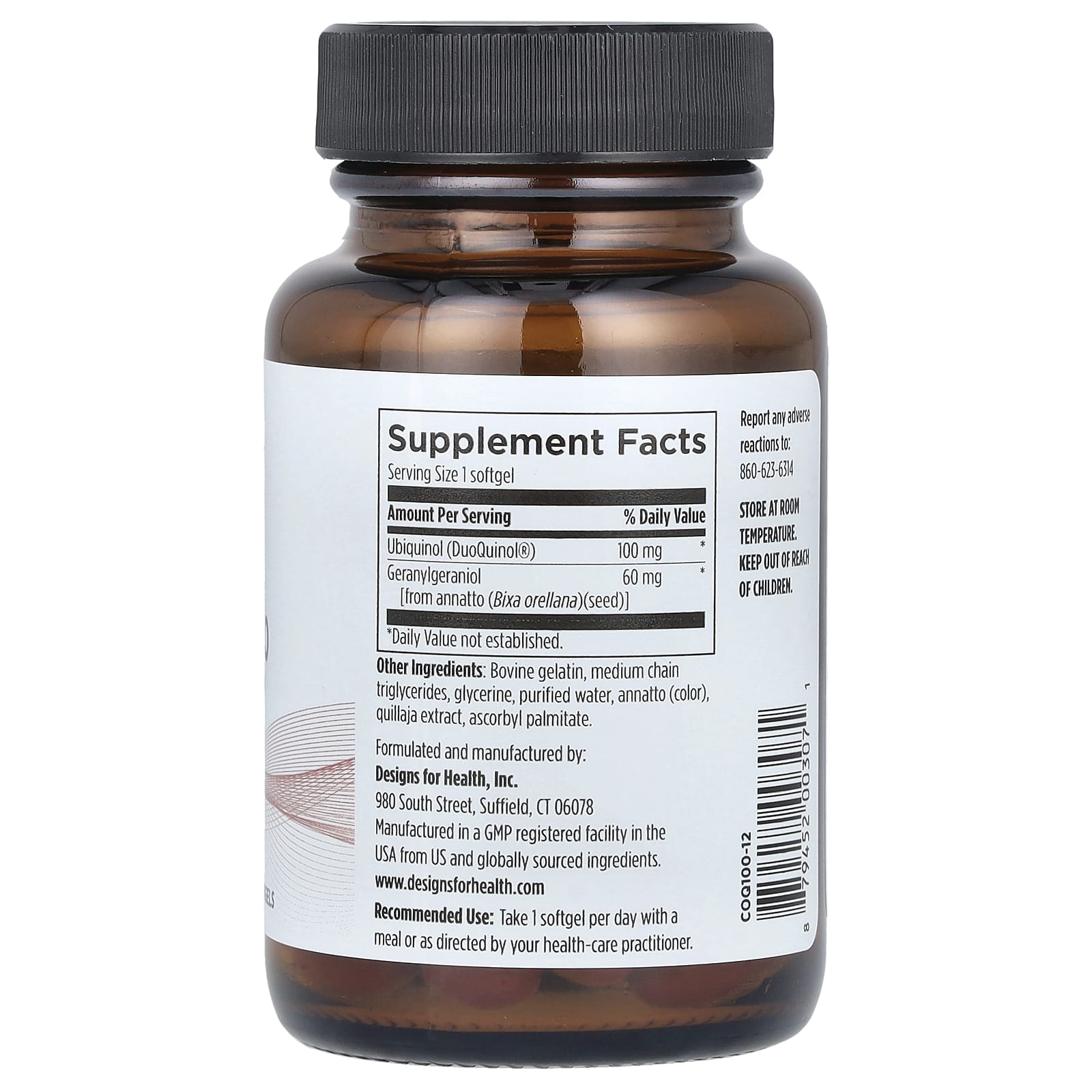 Designs For Health, CoQnol™ 100, 60 Softgels
