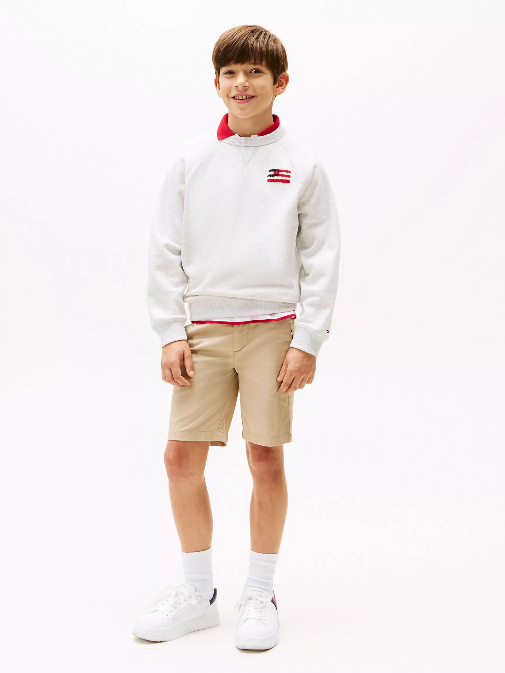 Толстовка для мальчика Tommy Hilfiger, Детский свободный свитшот с флокированным логотипом