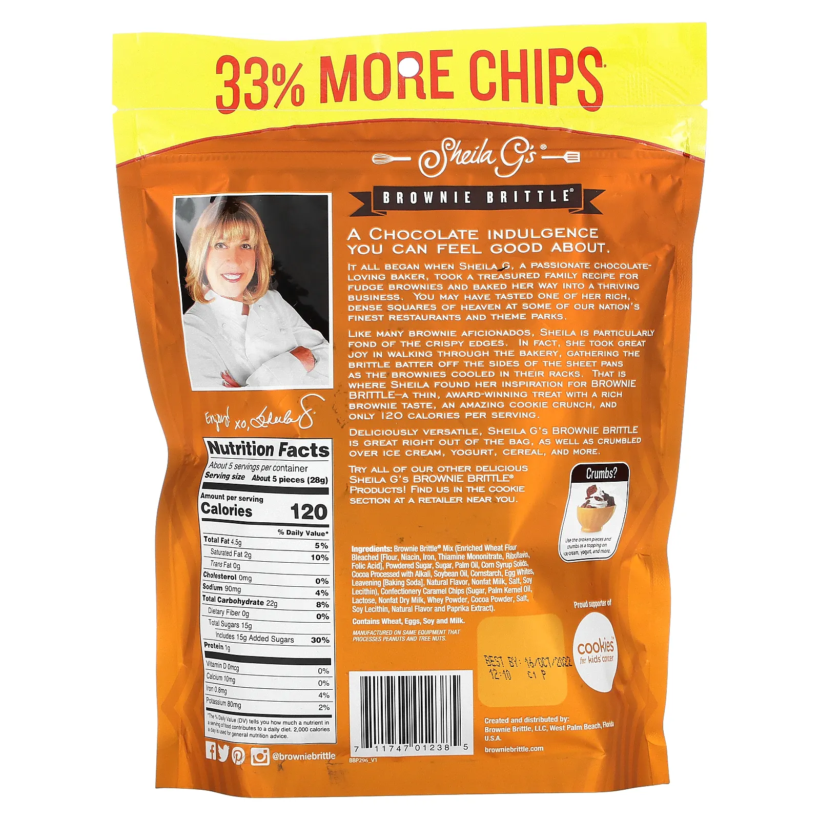 Sheila G's, Brownie Brittle, соленая карамель, 142 г (5 унций)