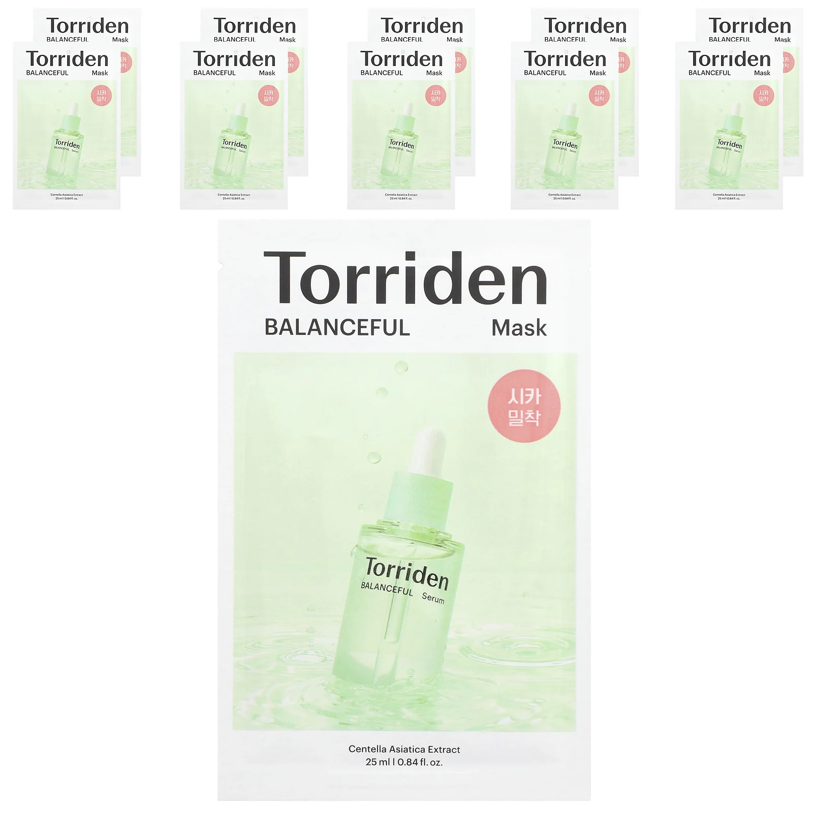 Torriden, Balanceful Cica Beauty Mask, маска из 10 листов, 25 мл (0,84 жидк. Унции)
