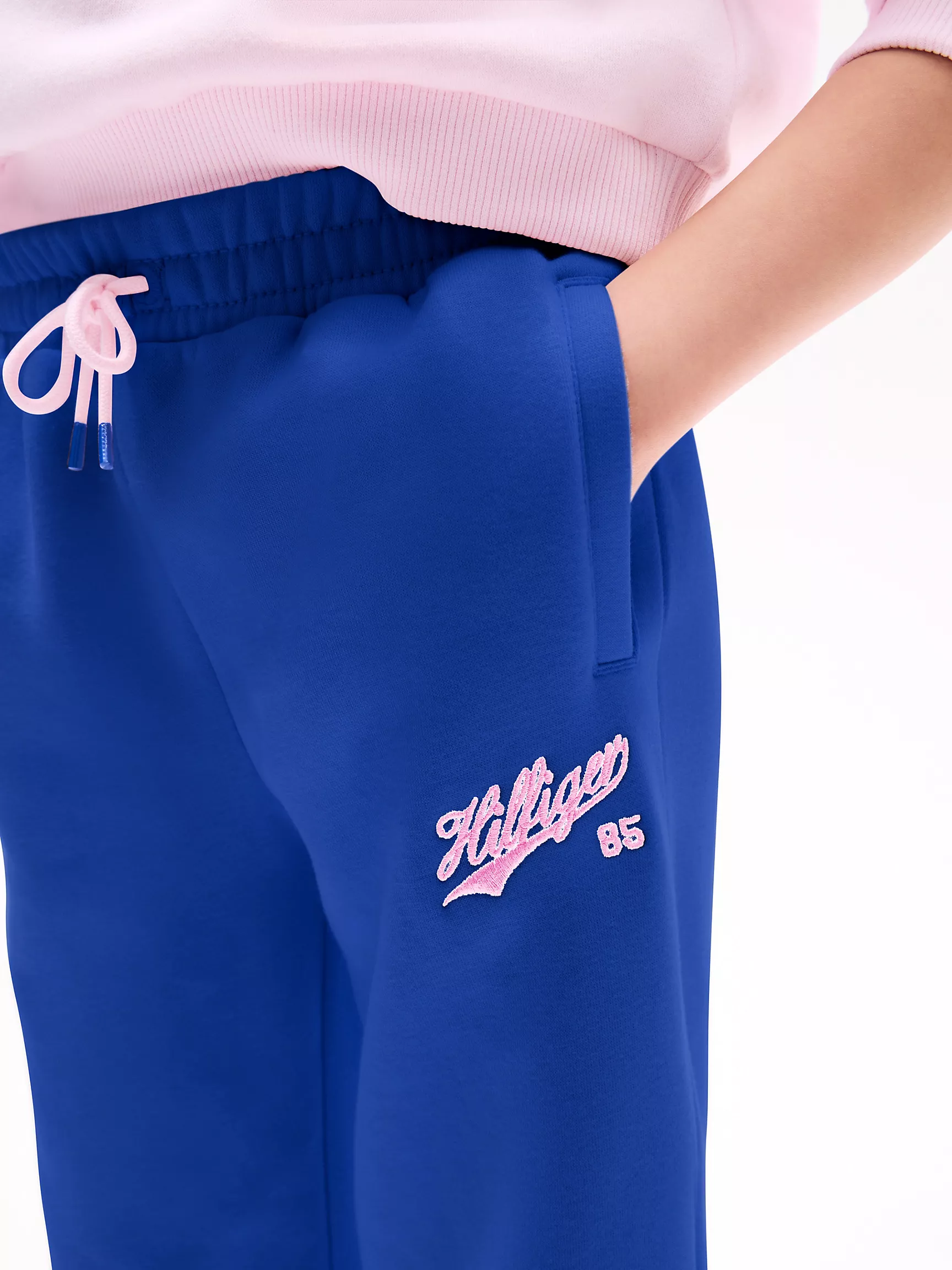 Брюки для девочек Tommy Hilfiger, Детские спортивные штаны с широкими штанинами и логотипом Script