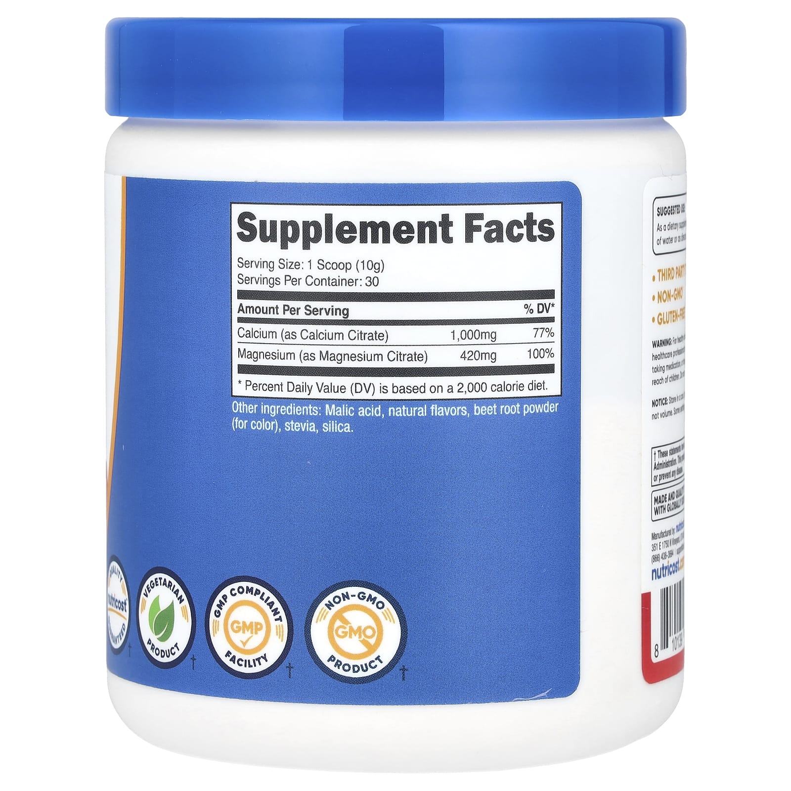 Nutricost, Кальций и магний, фруктовый пунш, 303 г (10,8 унции)